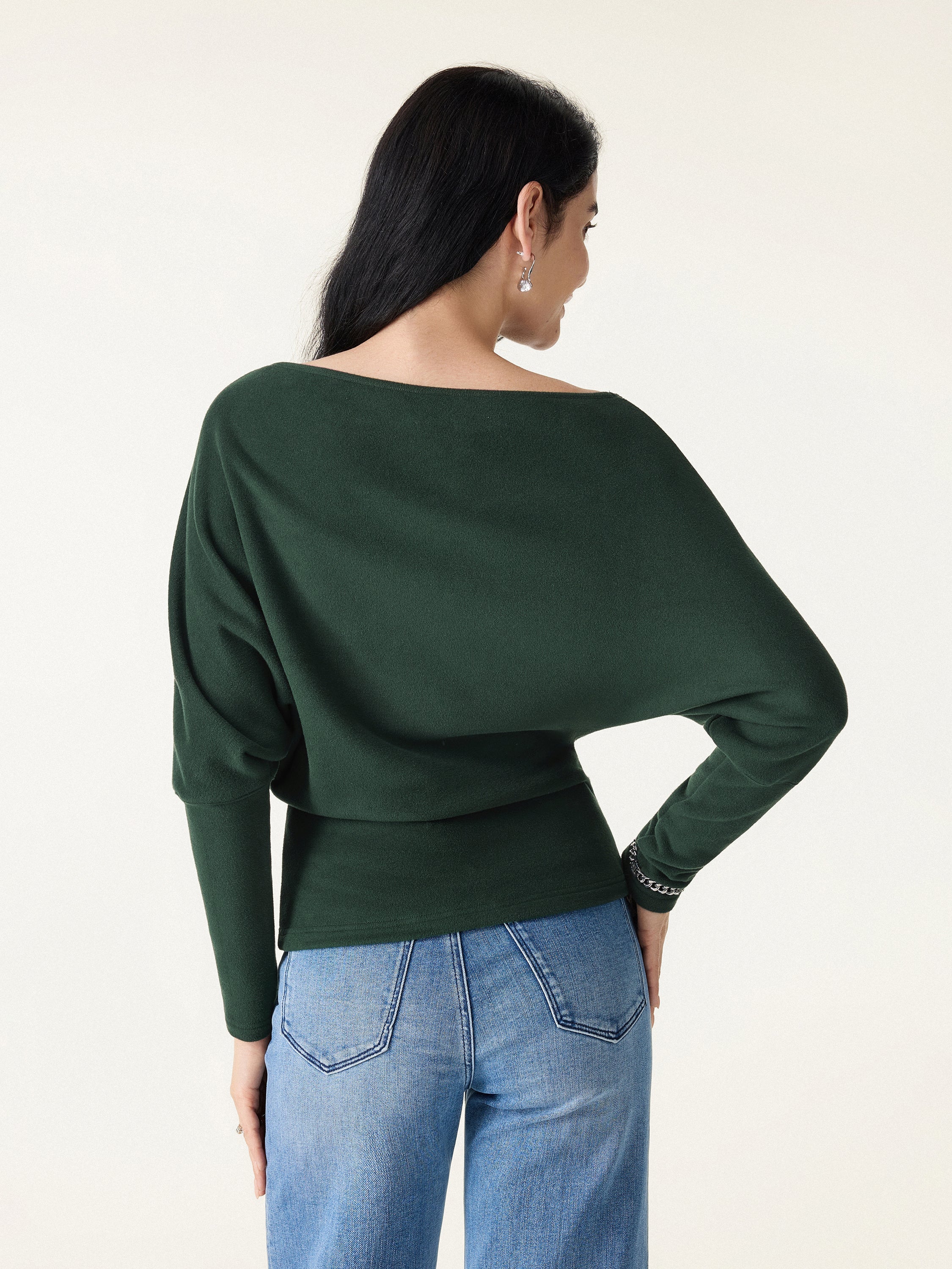 MaxWarm Boatneck Top with Asymmetrical Hem