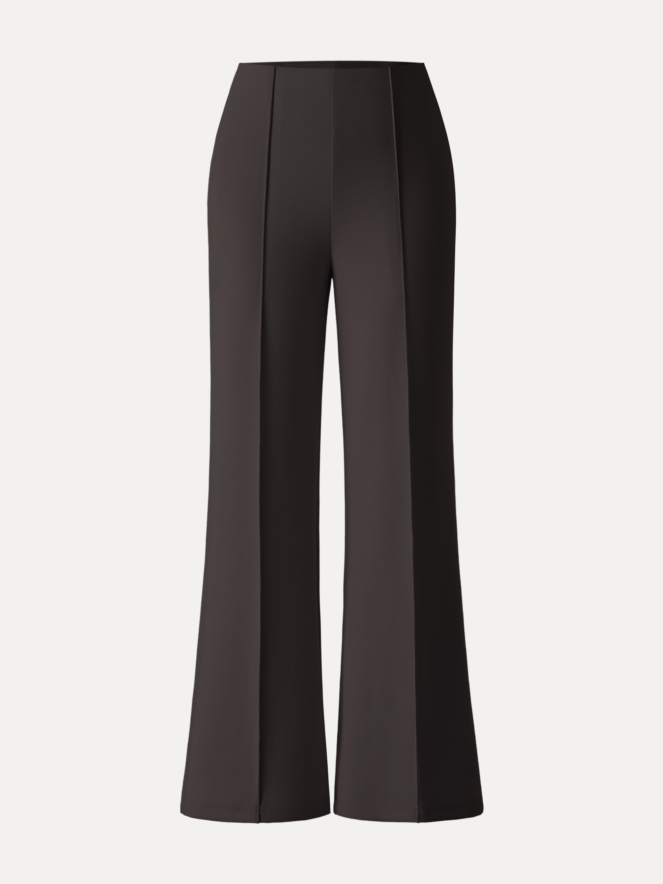 Stretch Cotton High Rise Wide Flared Pull-on Pants