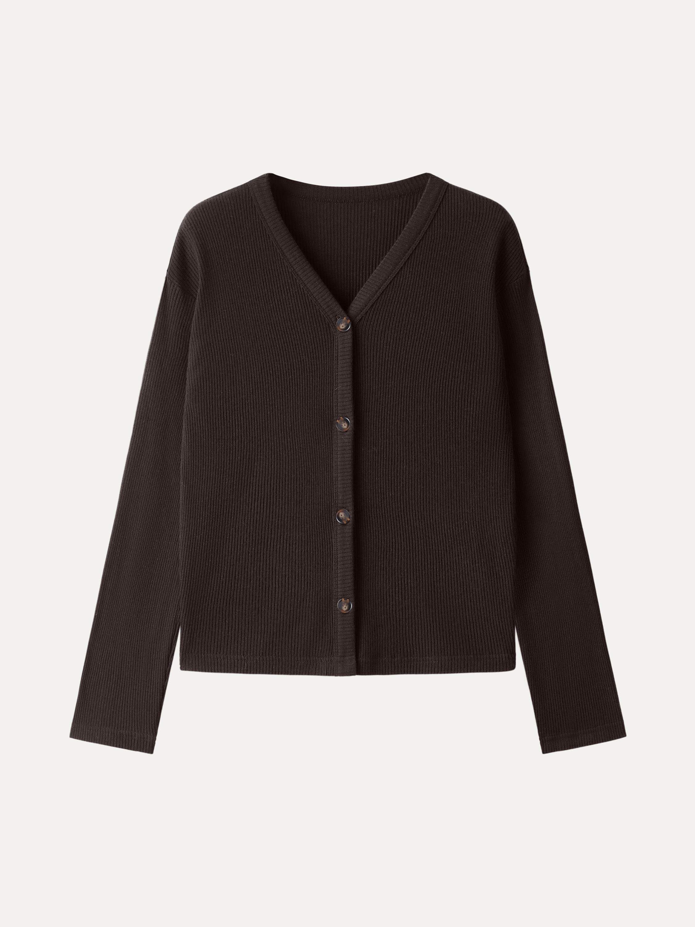 Cozy Rib V-Neck Button-Fronted Cardigan