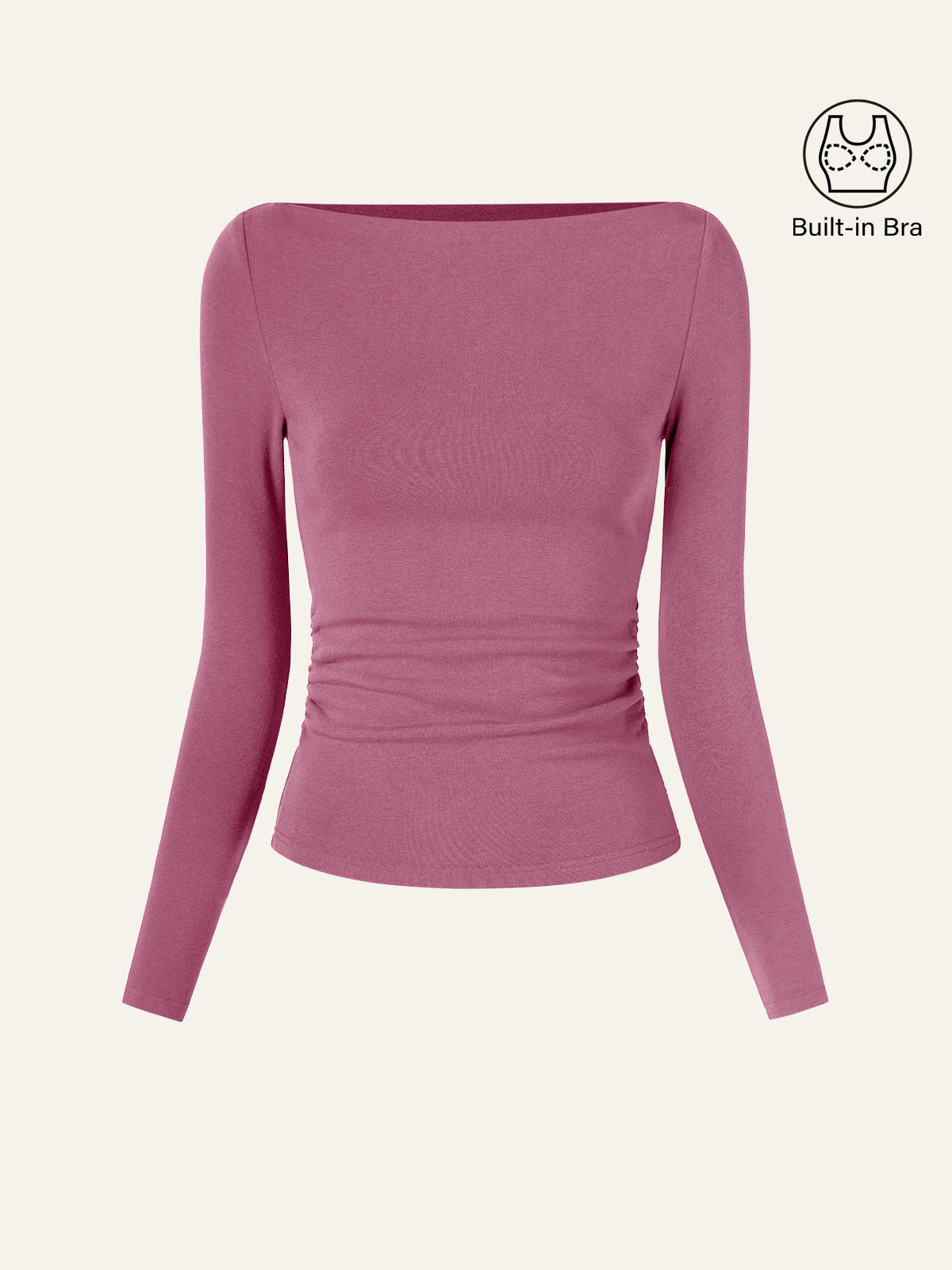 Modern Side Ruched Boatneck Brami Top