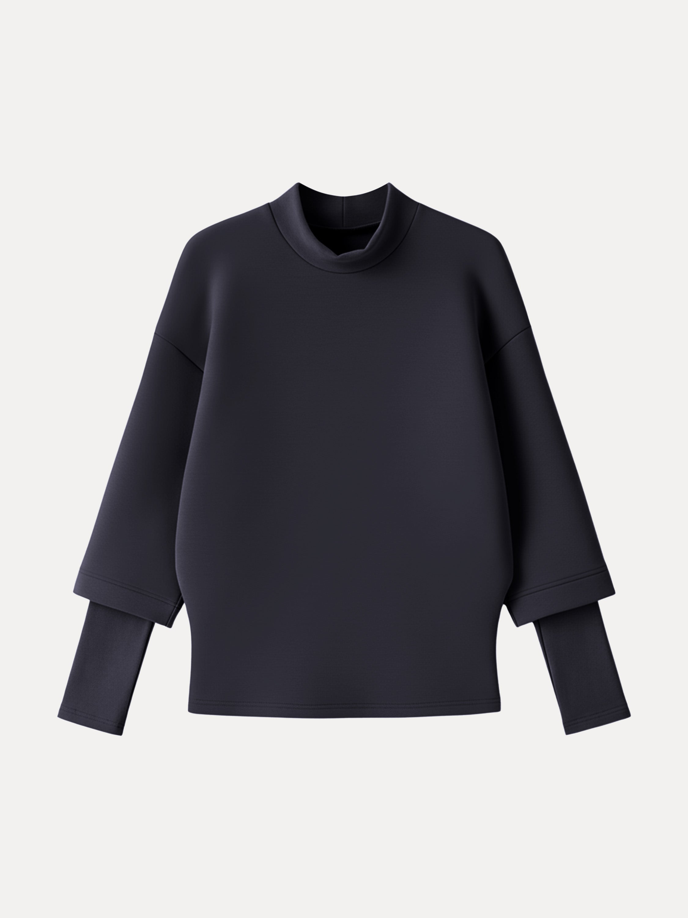 FuzzLuxe Mockneck Sleeve-Warmer Top