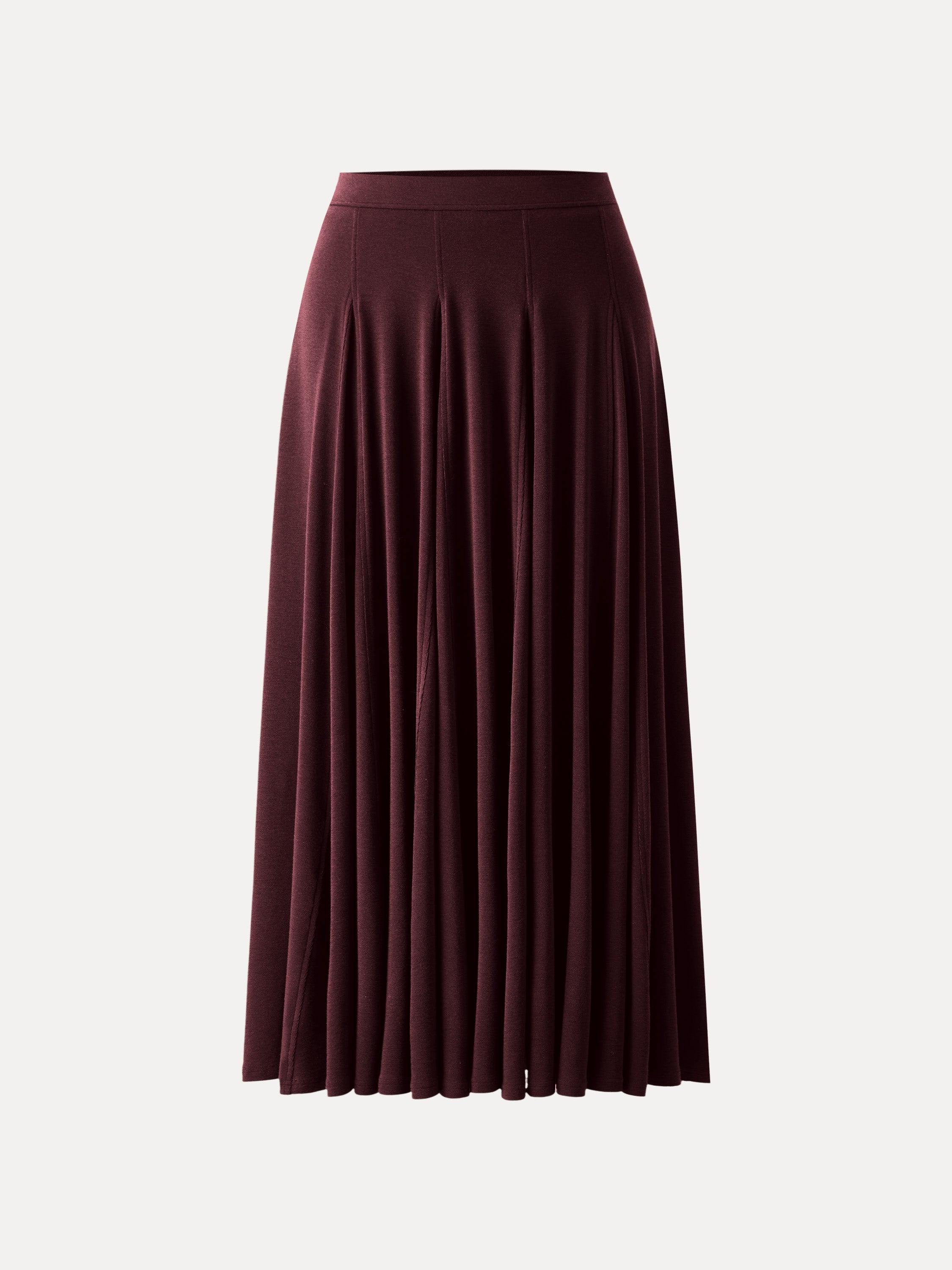Lyocell Wool Godet Hem Pull-on Maxi Skirt