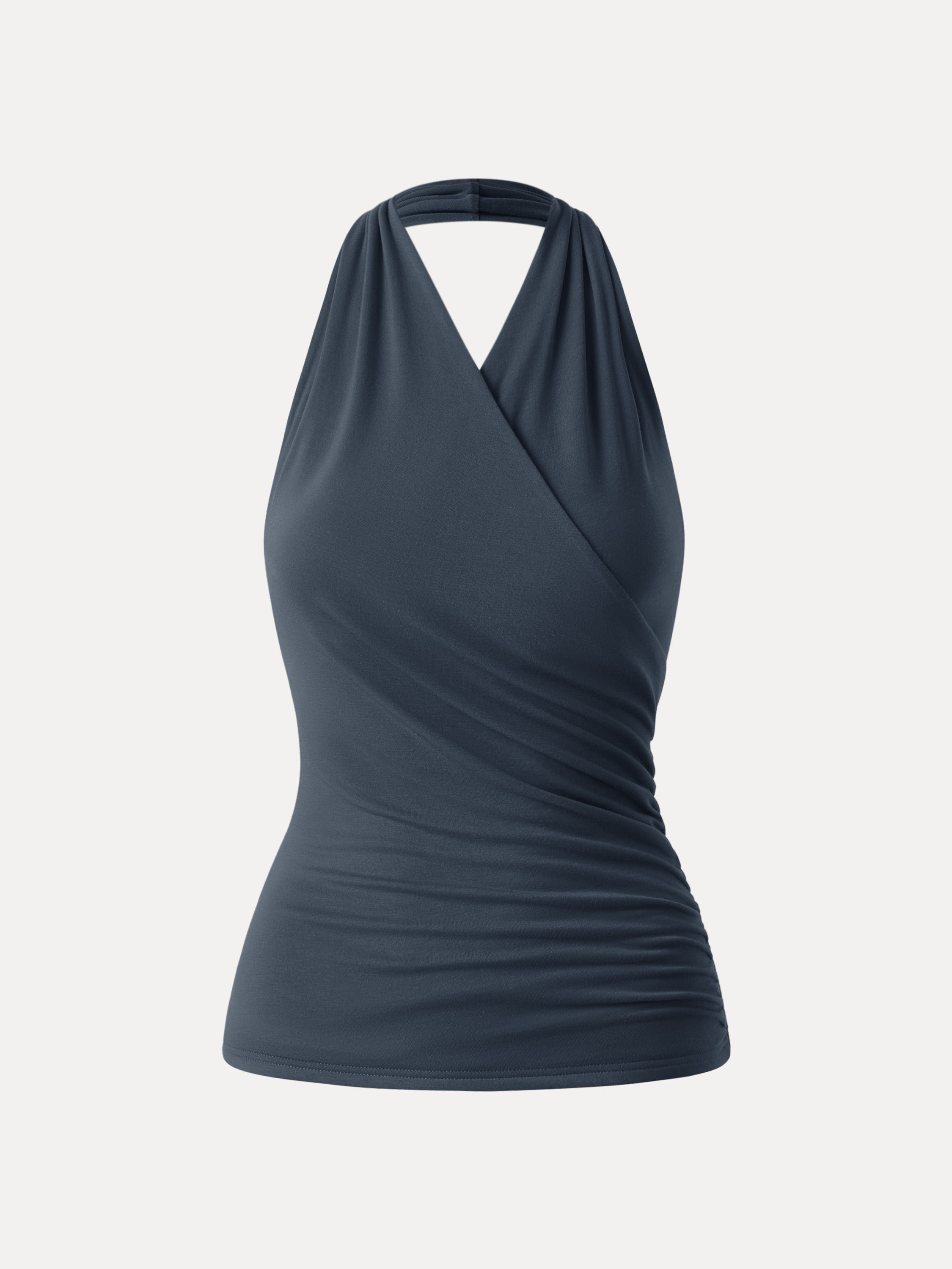 Buttery Smooth Surplice Halter Neck Sculpt Tank