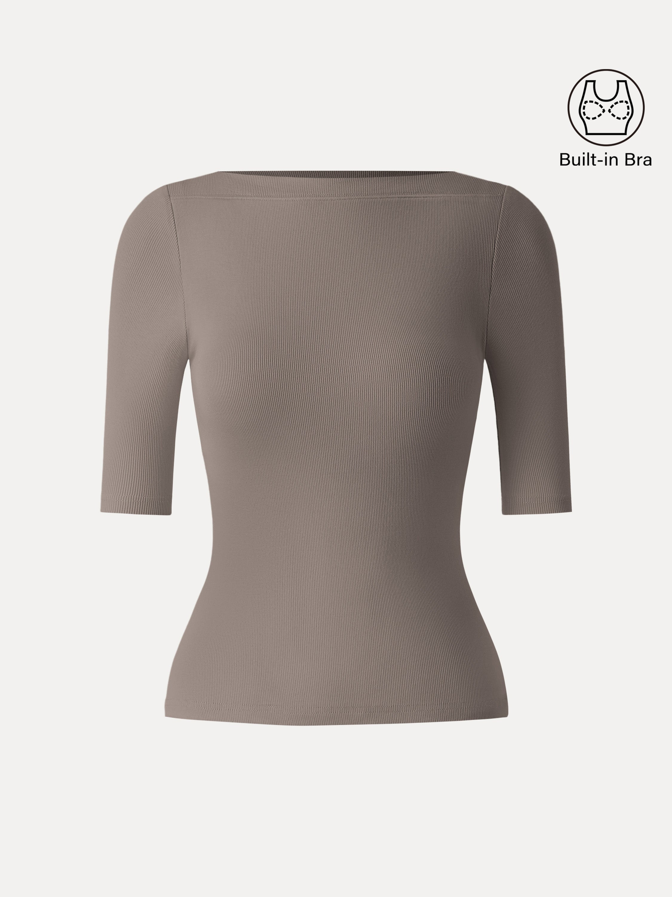 Cotton Viscose Slash Neck 3/4 Sleeves Brami