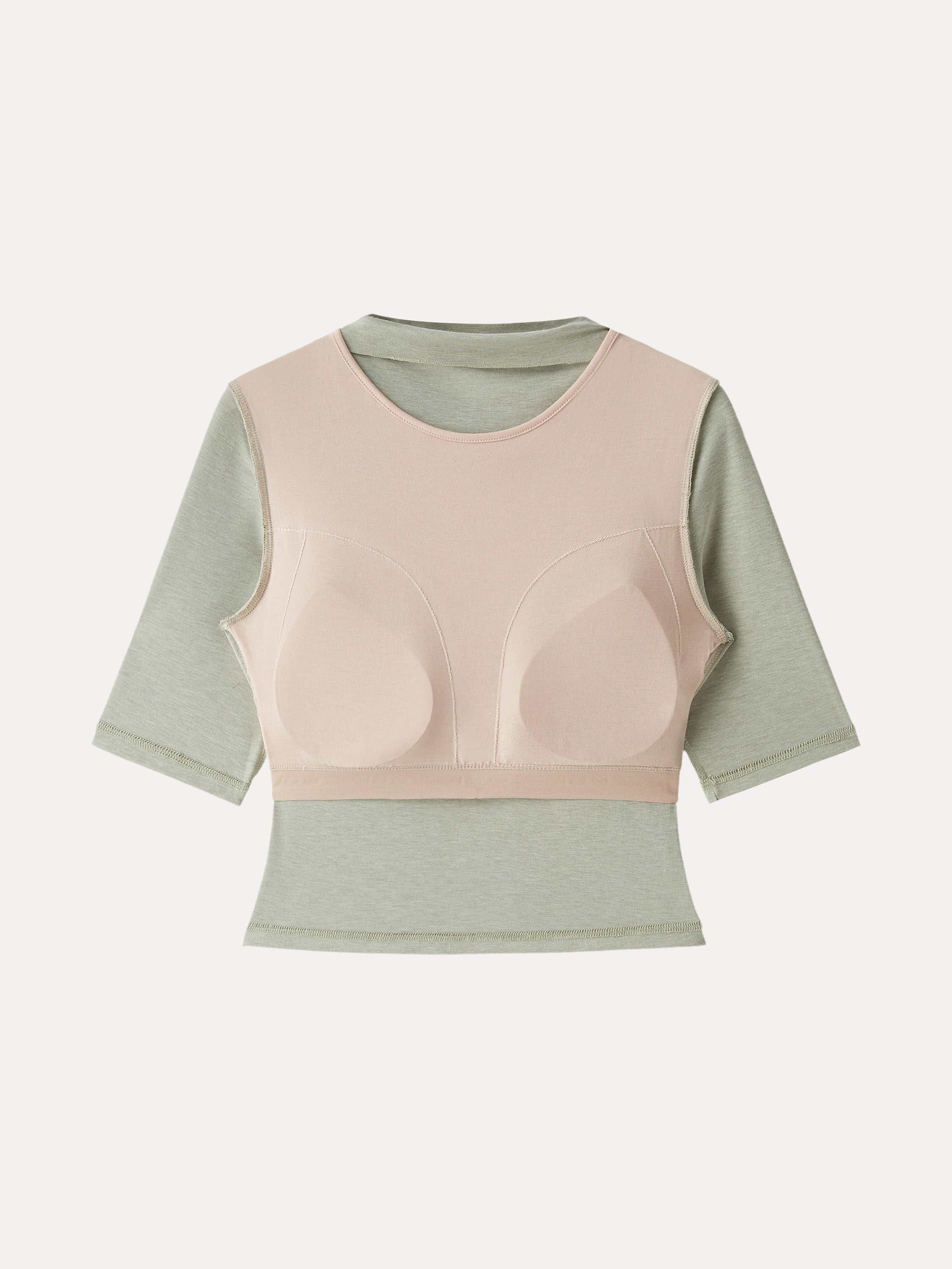 Modal Blend Mockneck Elbow Sleeve Cropped Brami