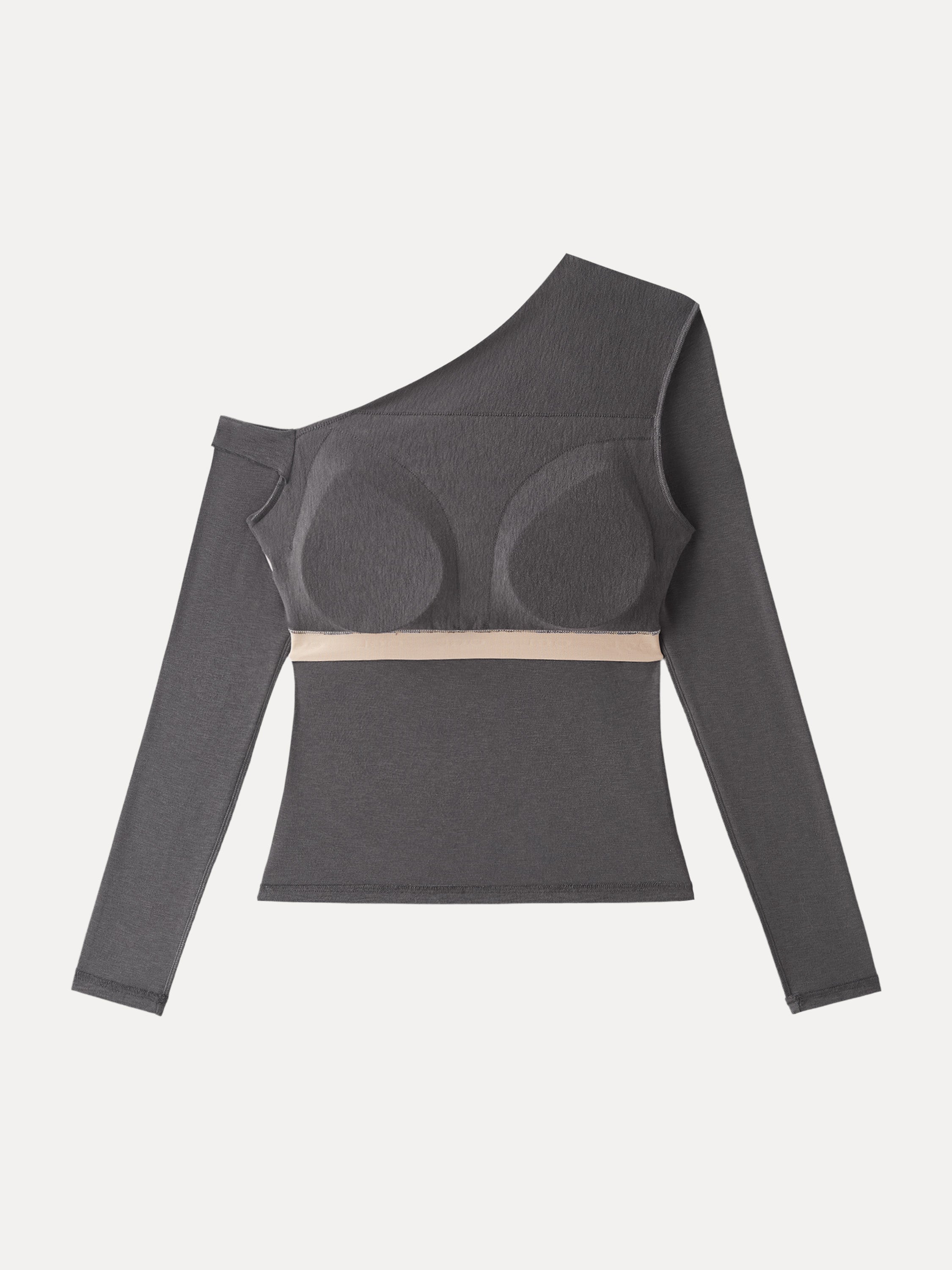 Asymmetrical Neck Tucked Shoulder Brami Top