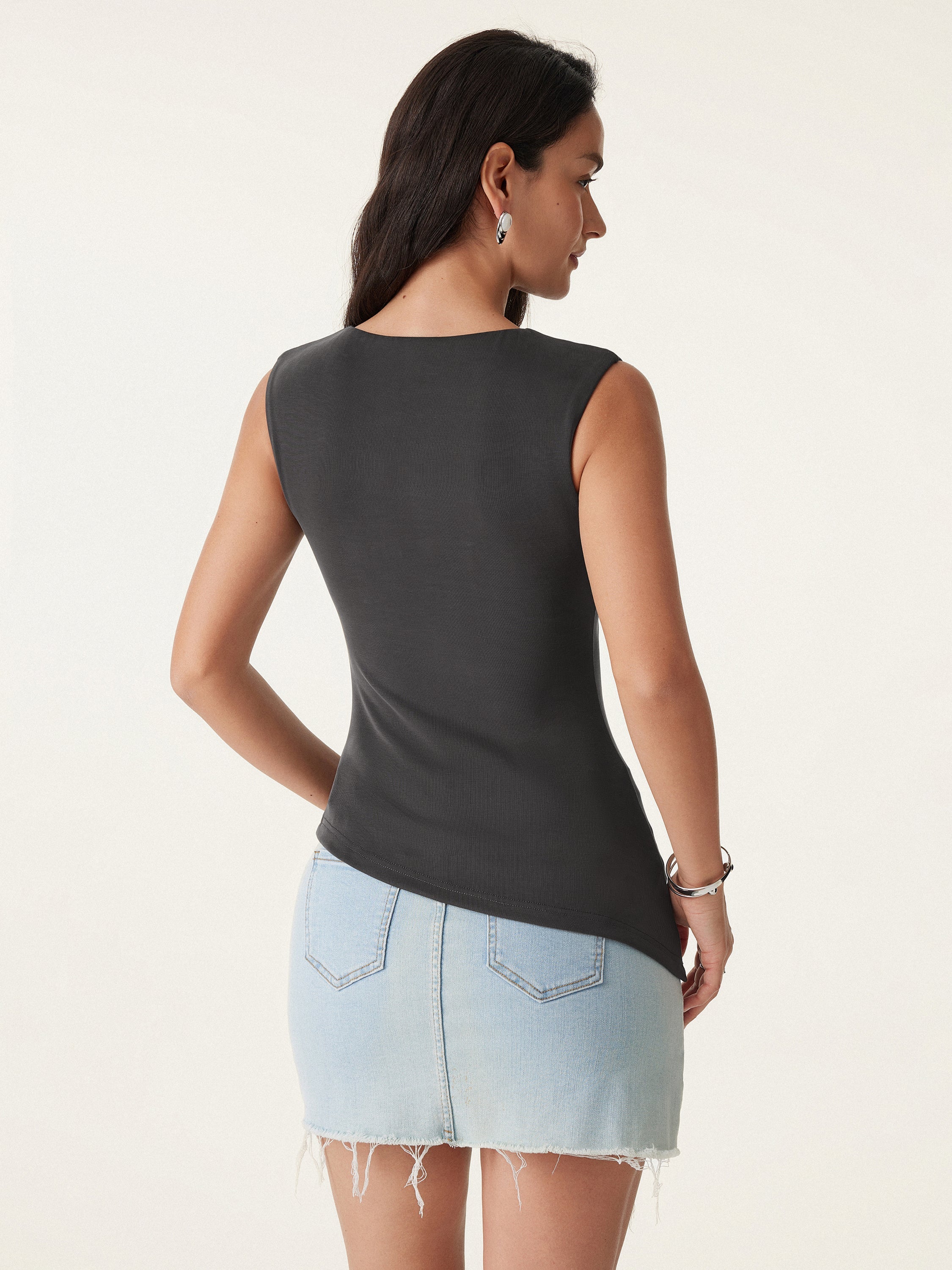 Asymmetrical Hem New Airy Brami Tank