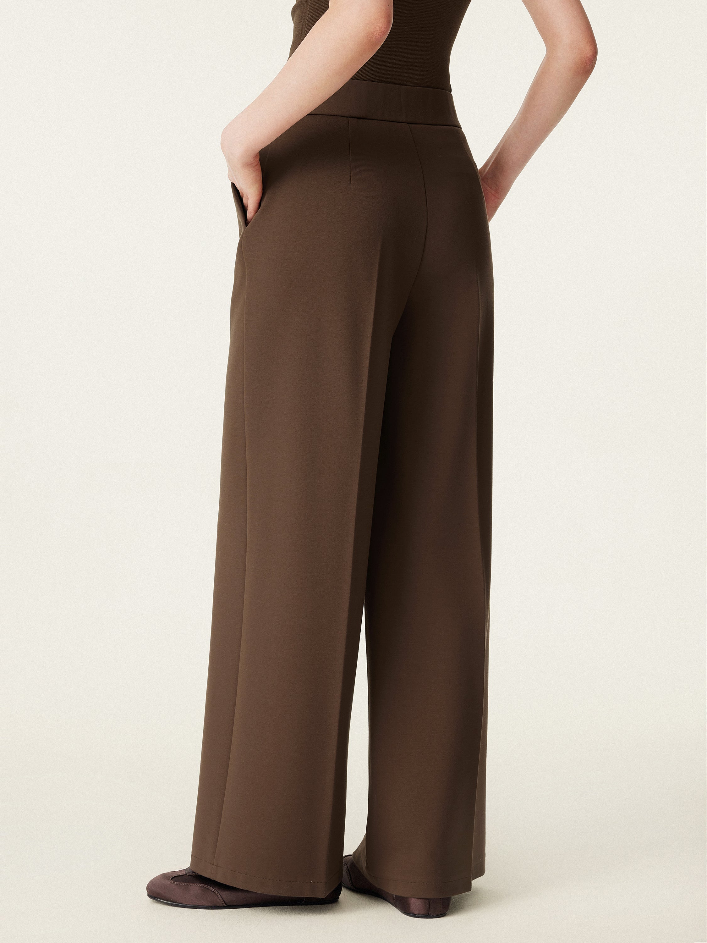 High Rise Wide Leg Trouser with Pockets