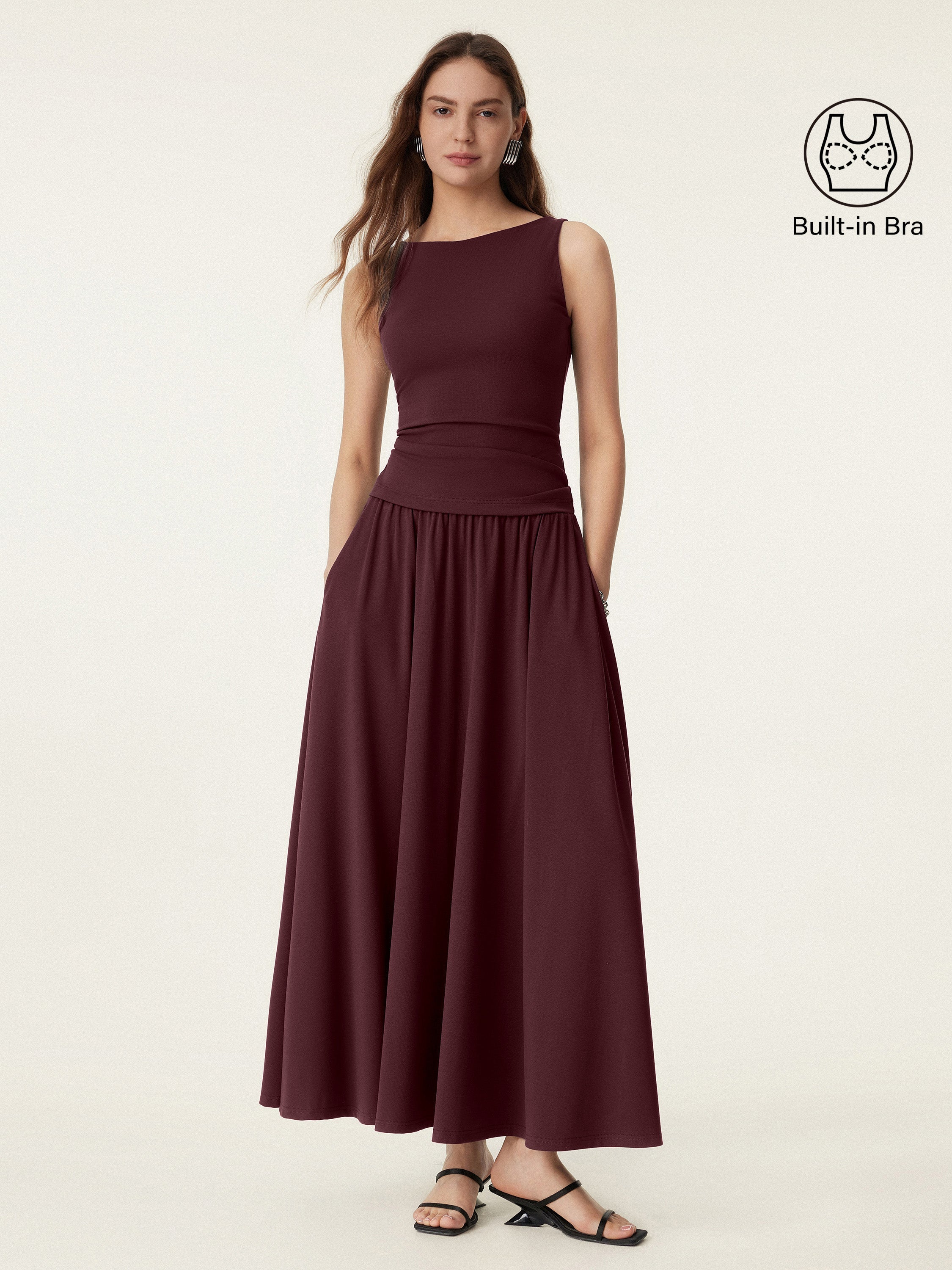 Stretch Cotton Boatneck Brami Tank