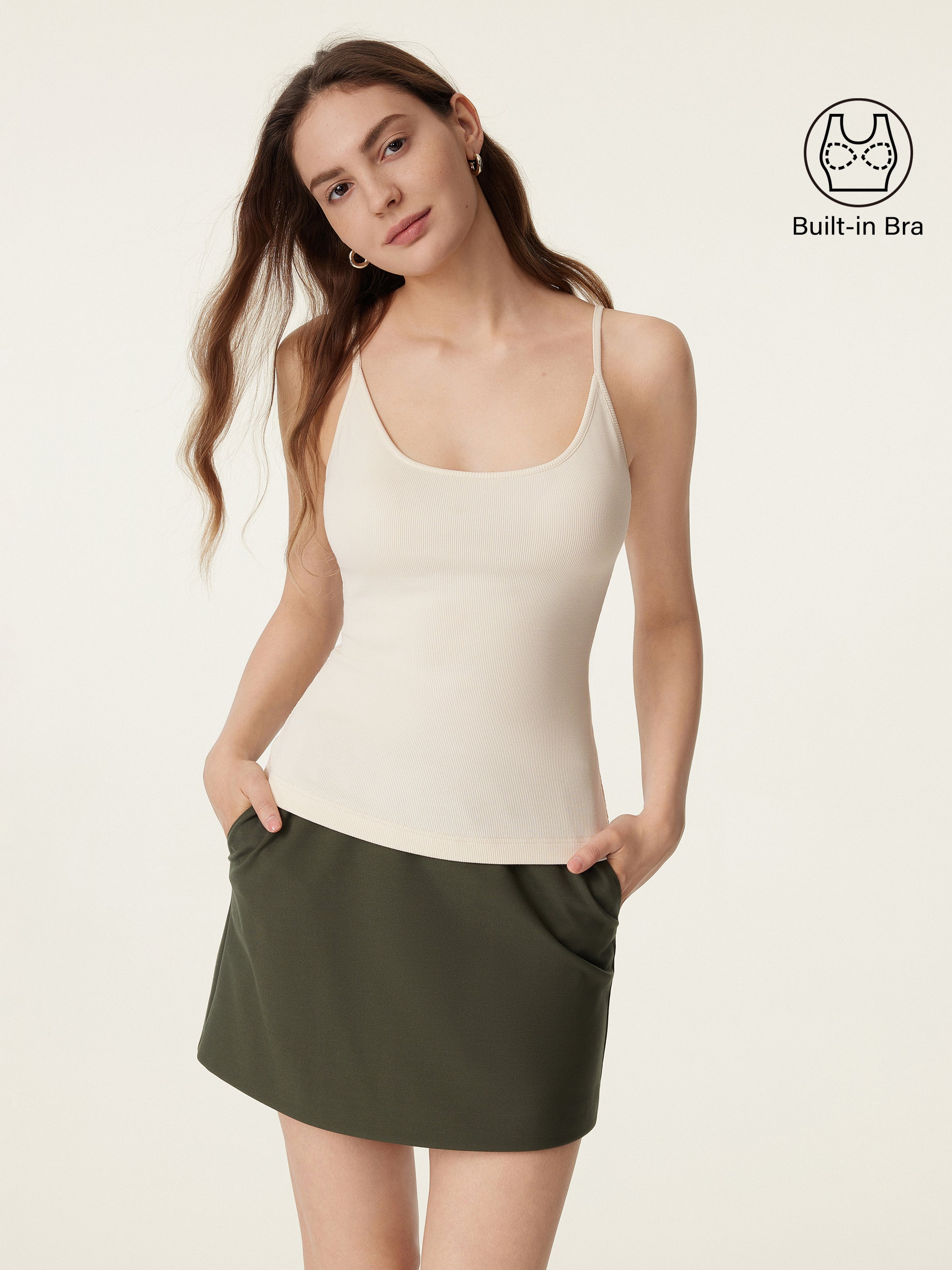 Scoop Neck Spaghetti Strap New Airy Brami Tank Top