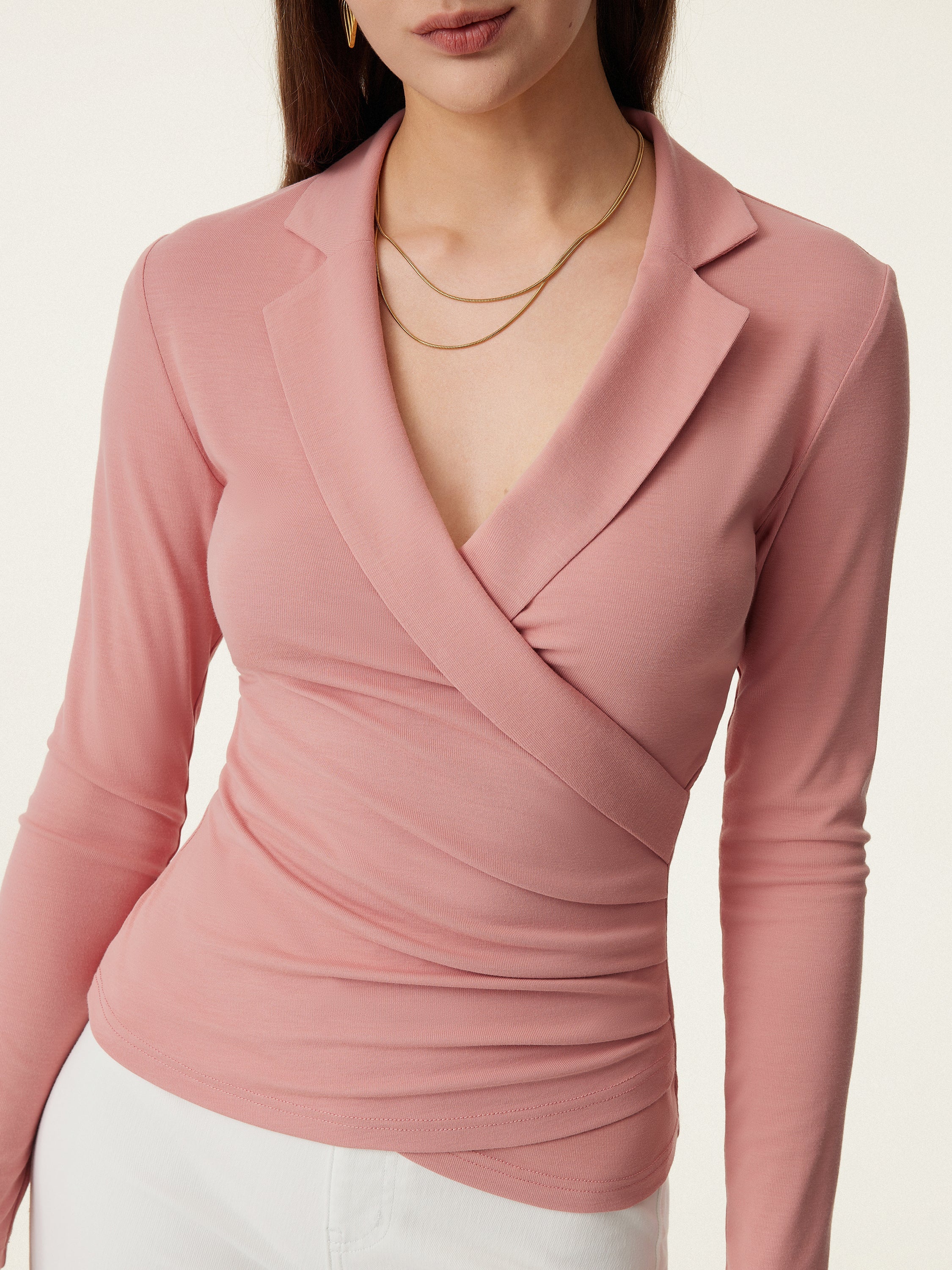 Collar Wrap Lightweight Top