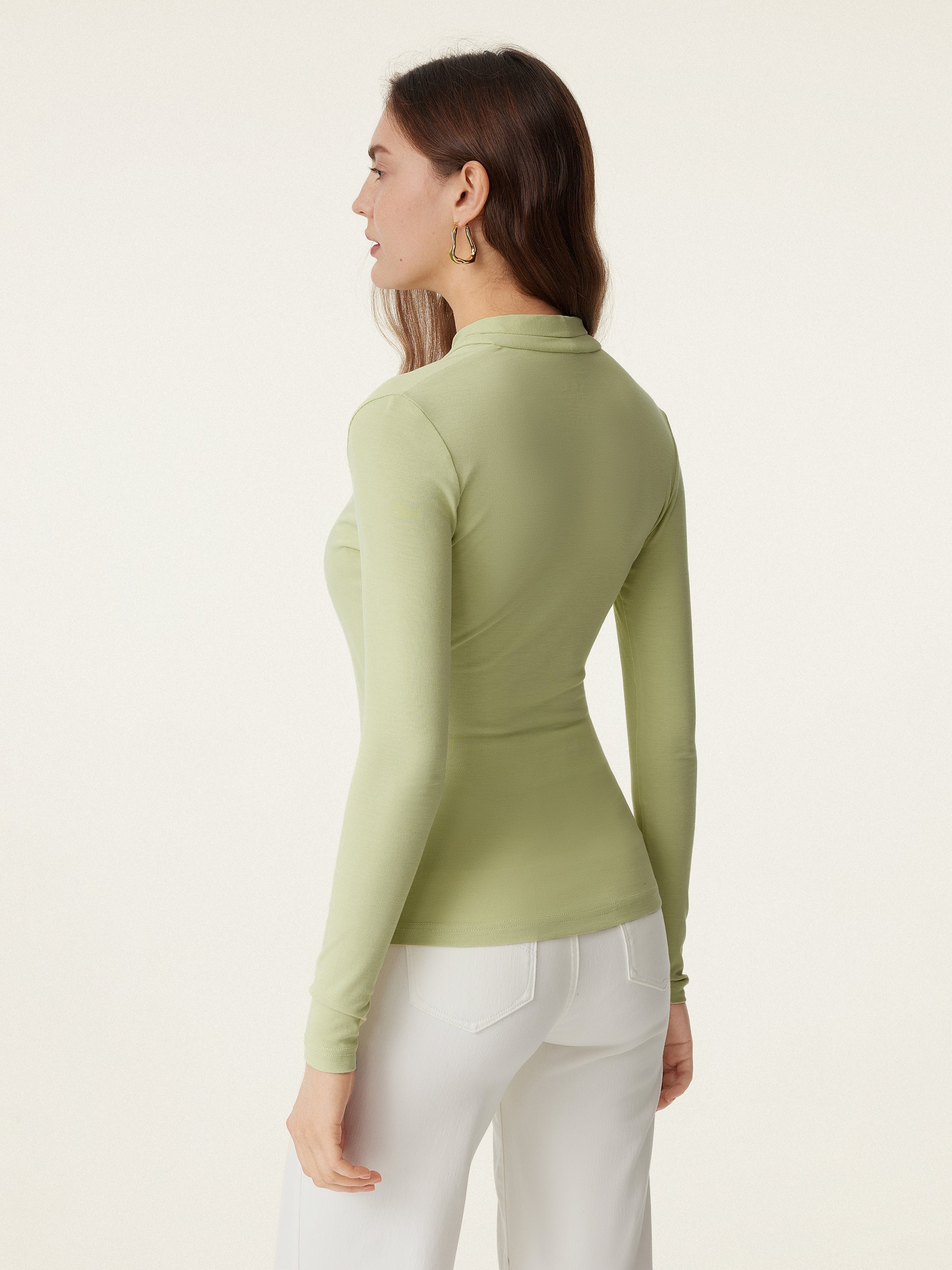 Faux Wrap light Long Sleeve Lightweight Top