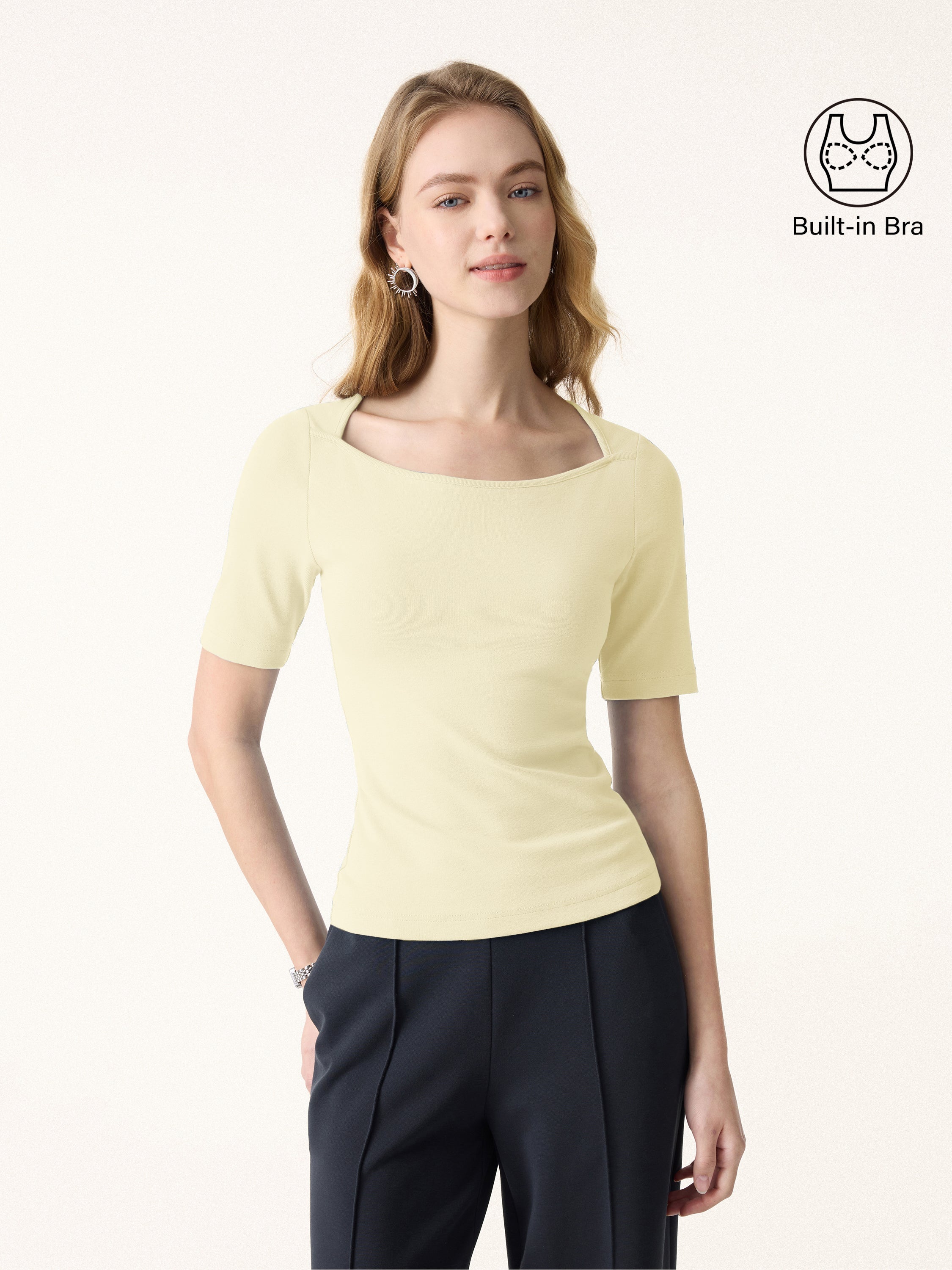 Cotton Lyocell Scoop Neck Short Sleeve Brami