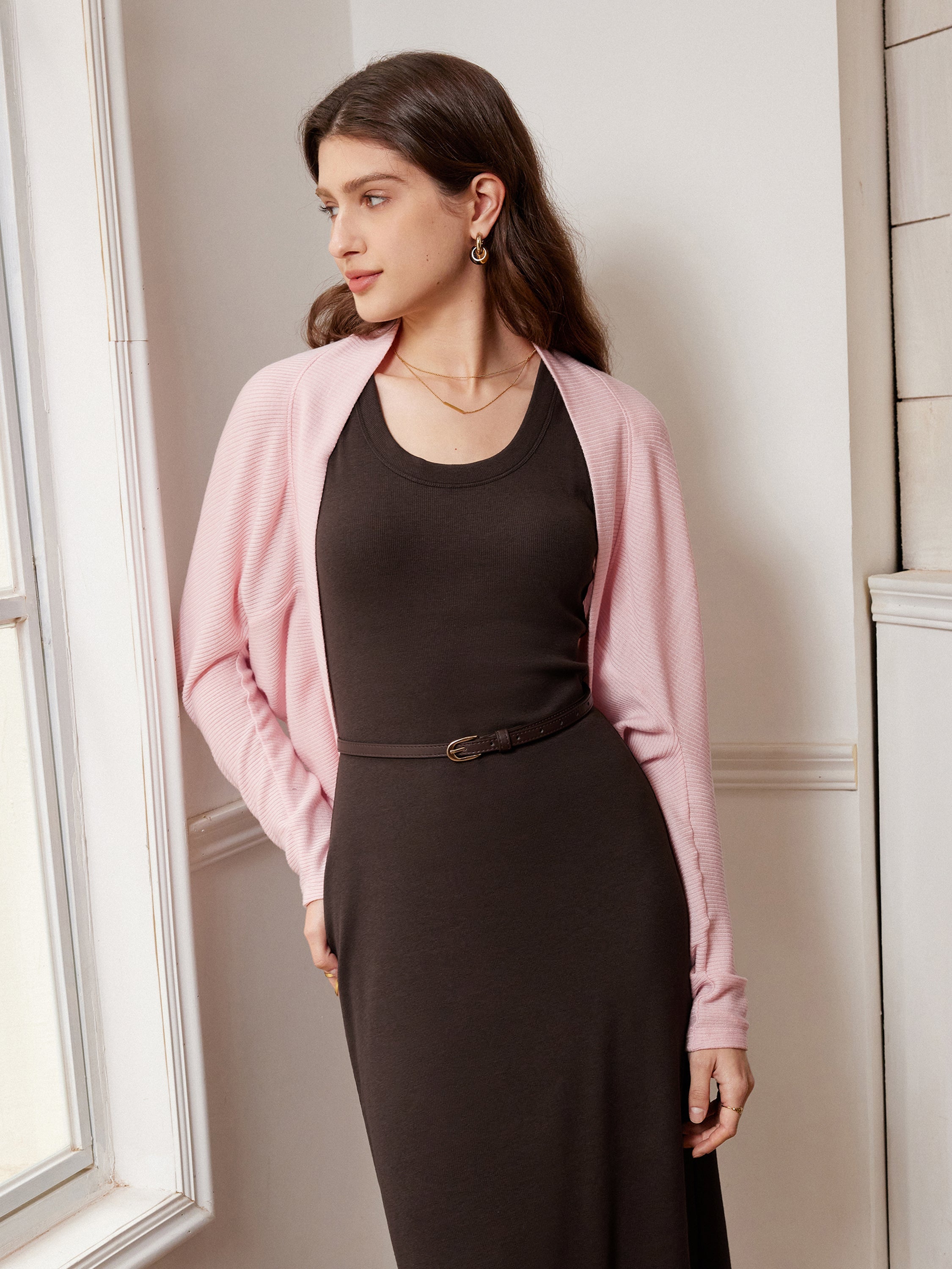 Cotton Viscose U-Neck Midi Brami Dress