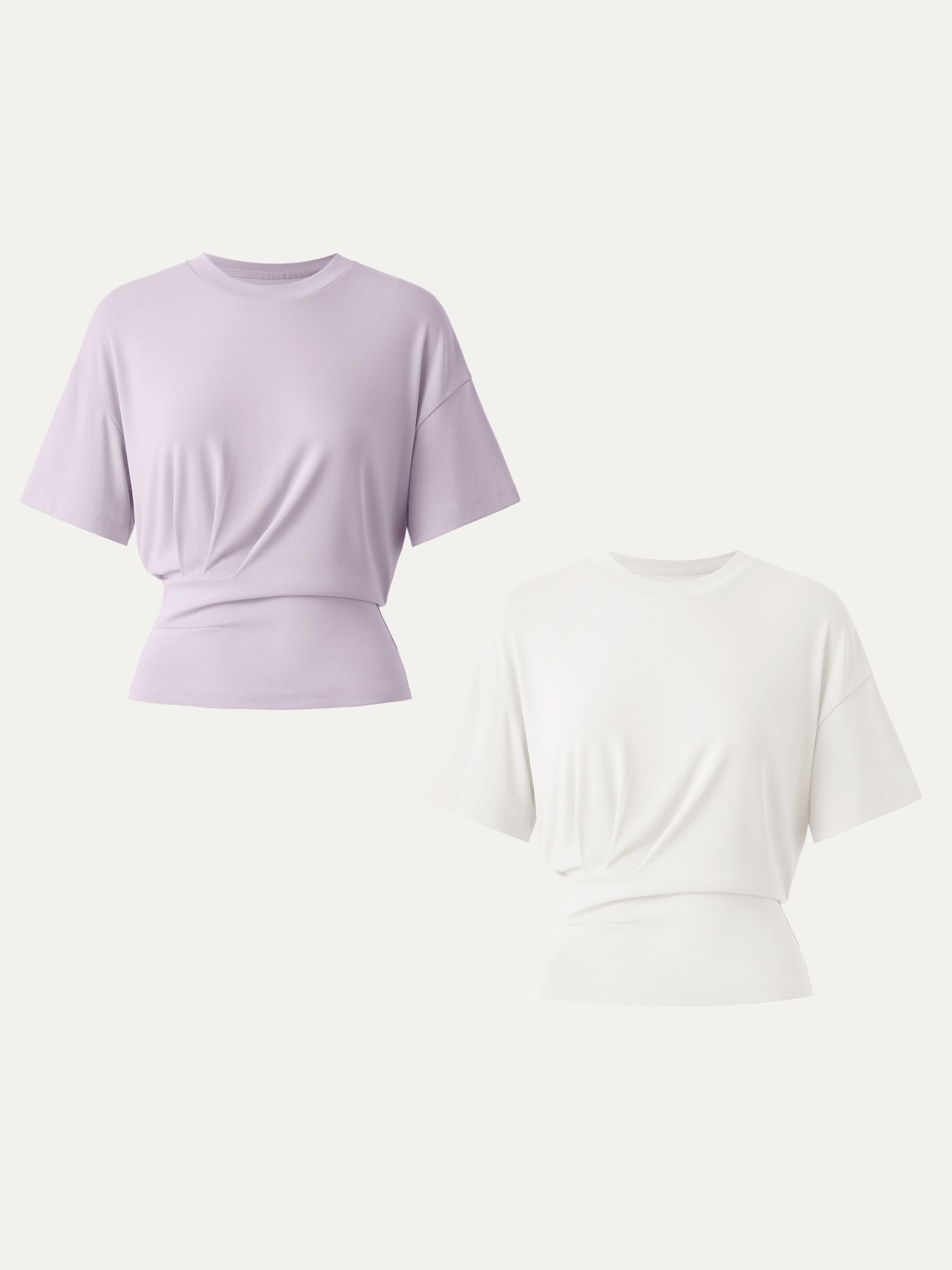 Crewneck Short Sleeve Tucked Tee