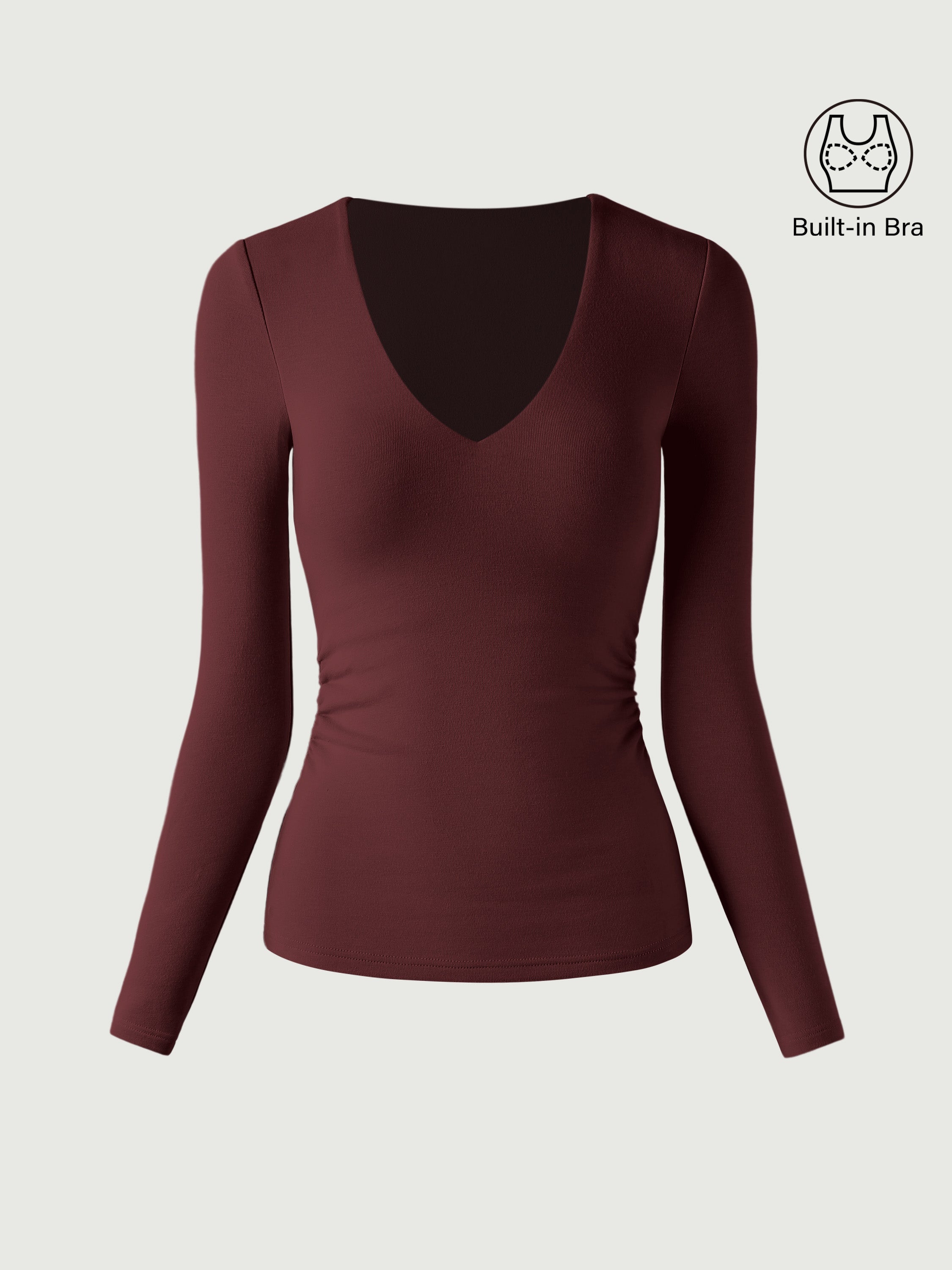 V-Neck Ruched Sides Brami Top