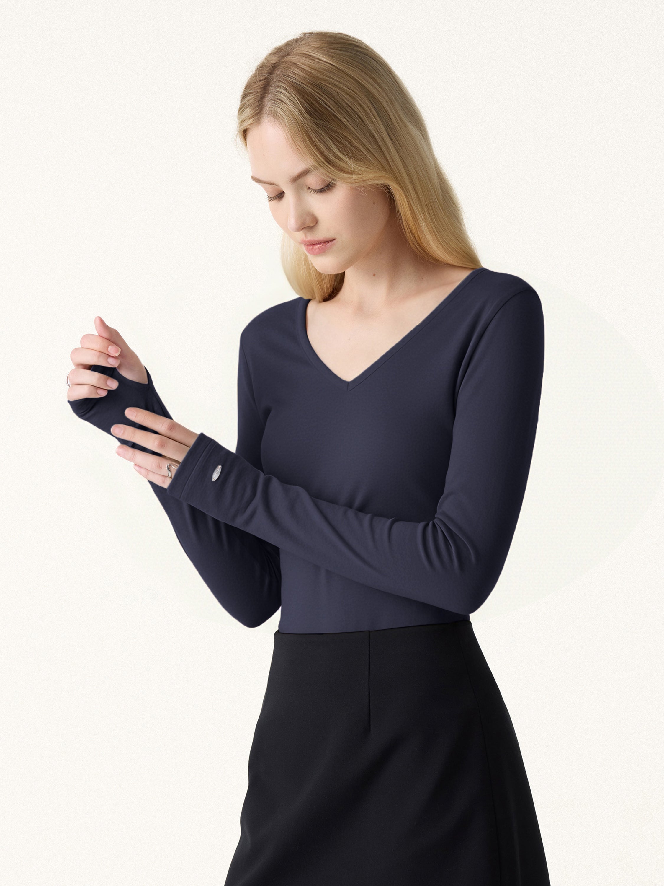Non-Itch Lyocell Wool Multi-Wear Long Sleeve Top