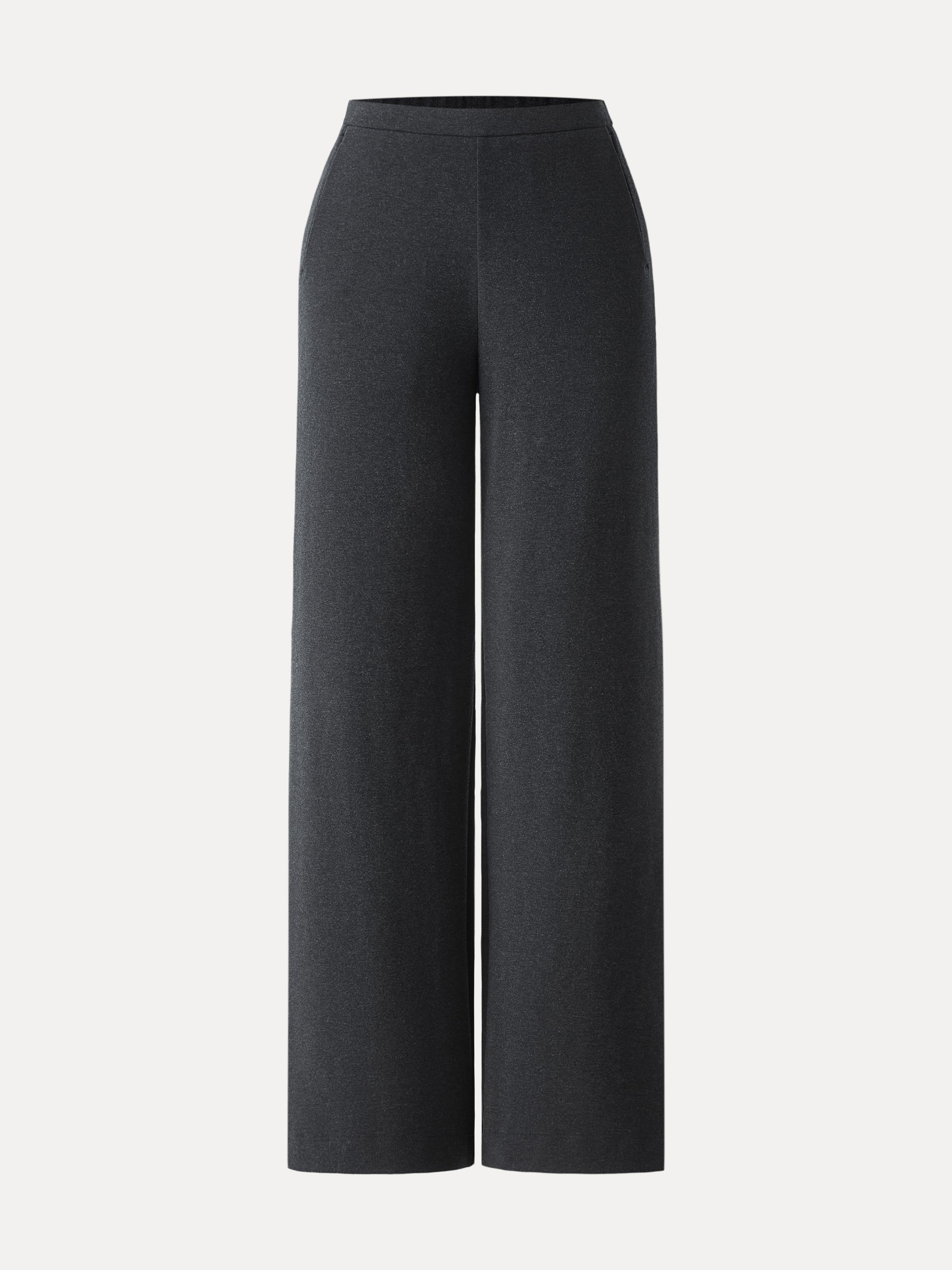 Lyocell Wool Stretch Mid Rise Straight Leg Pull-on Pants