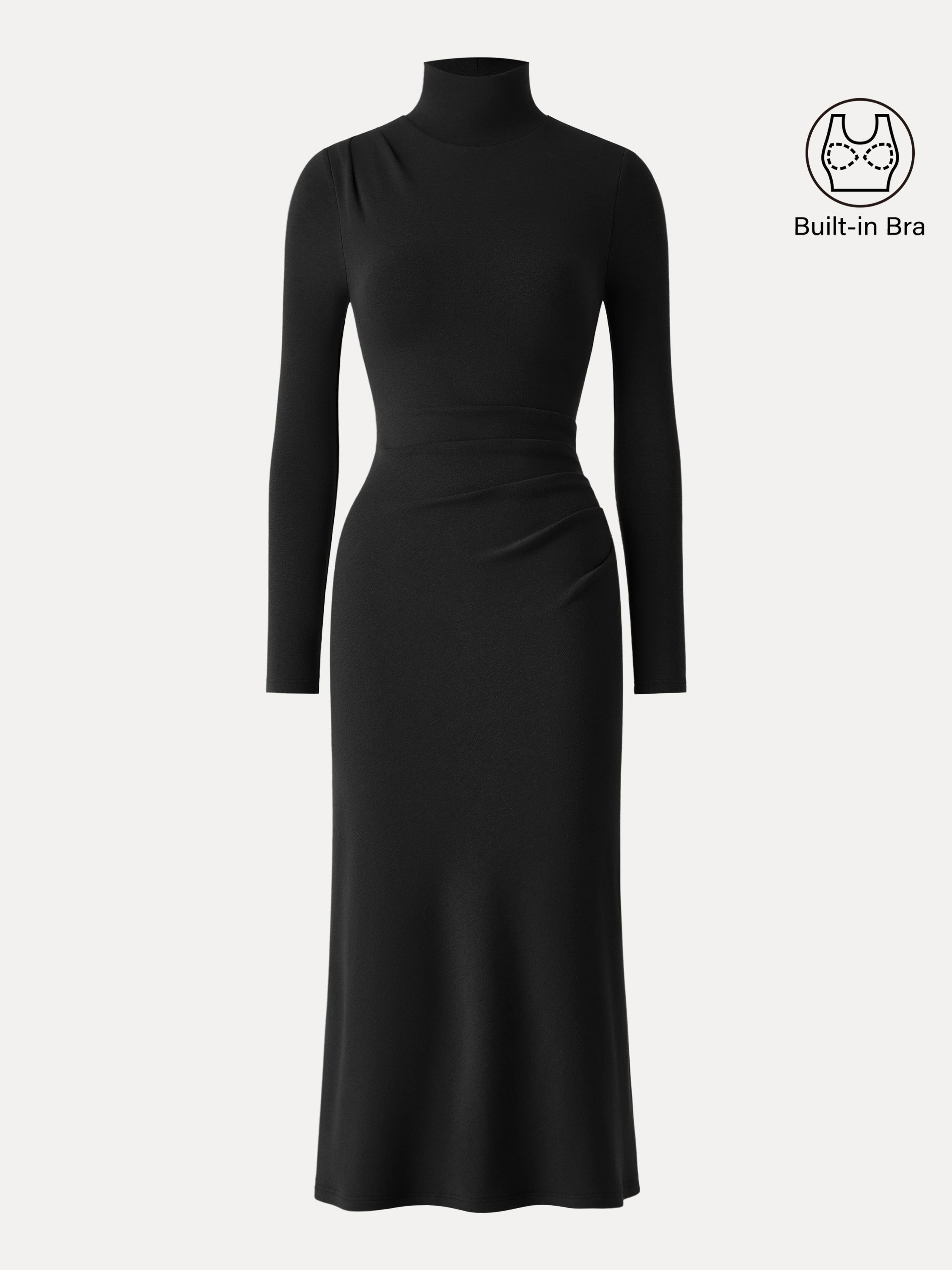 ProWarm Turtleneck Tucked Midi Brami Dress