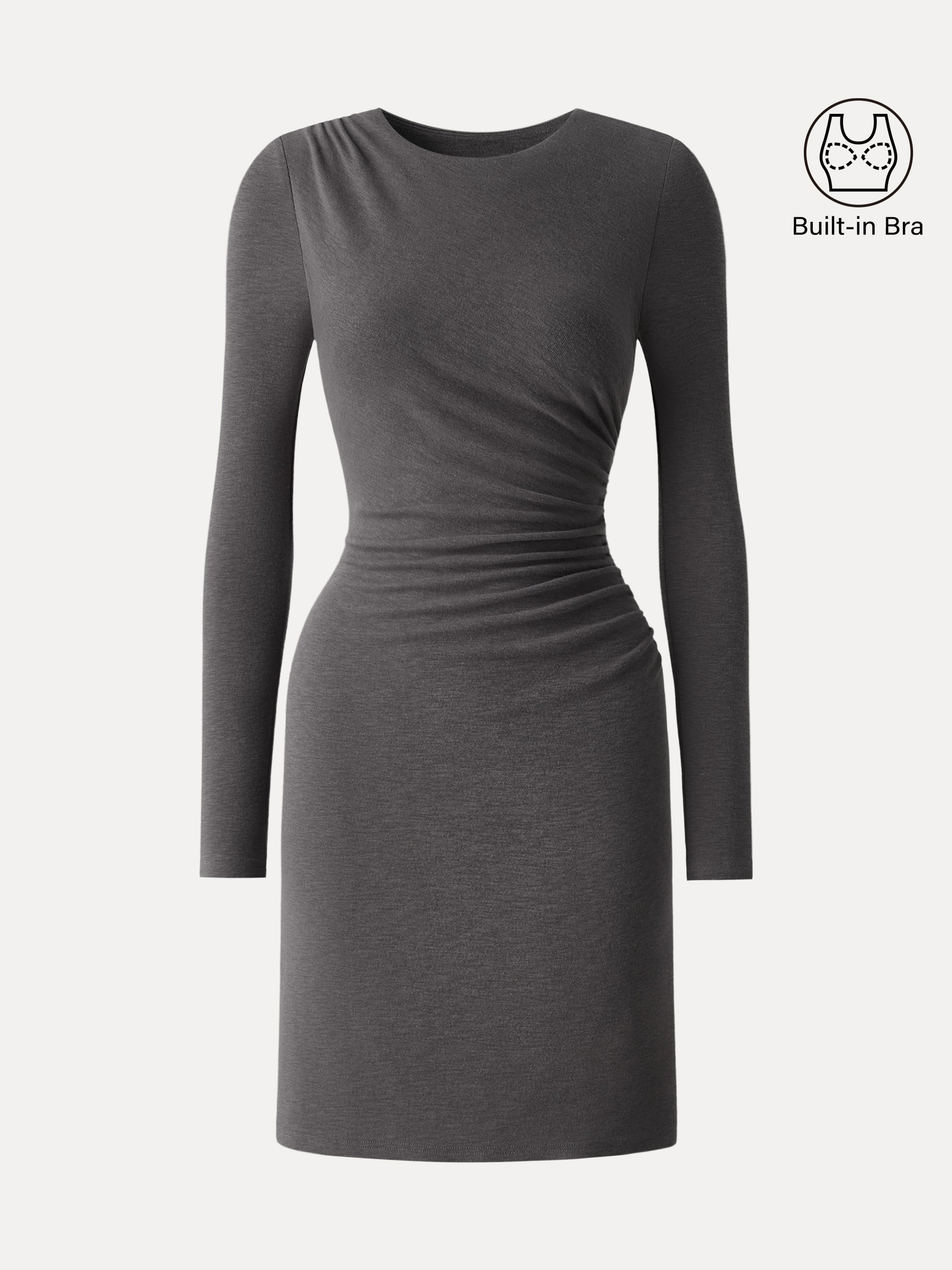 Cotton Lyocell Sleek Ruched Mini Brami Dress