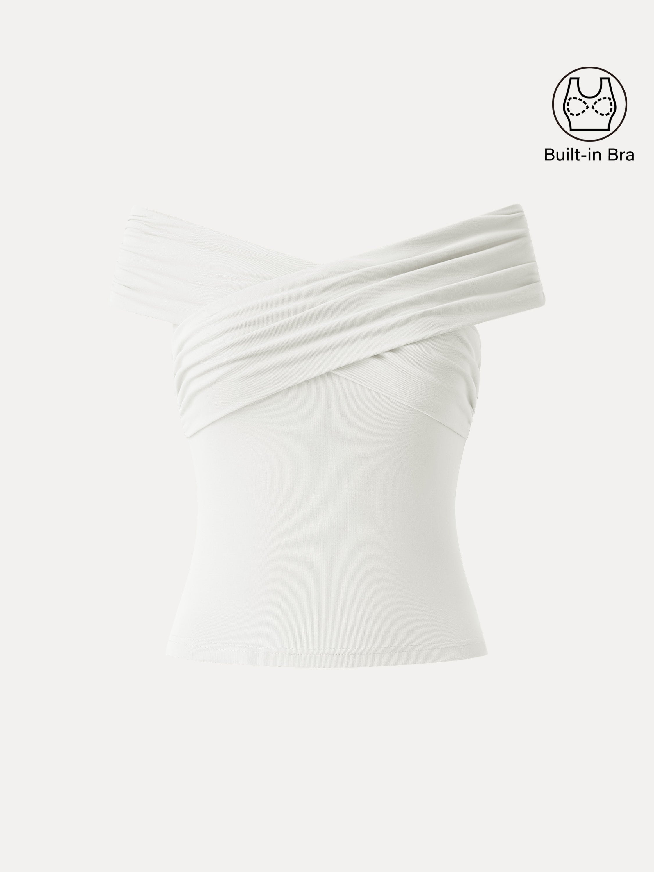 Criss Cross Off Shoulder New Airy Brami Top
