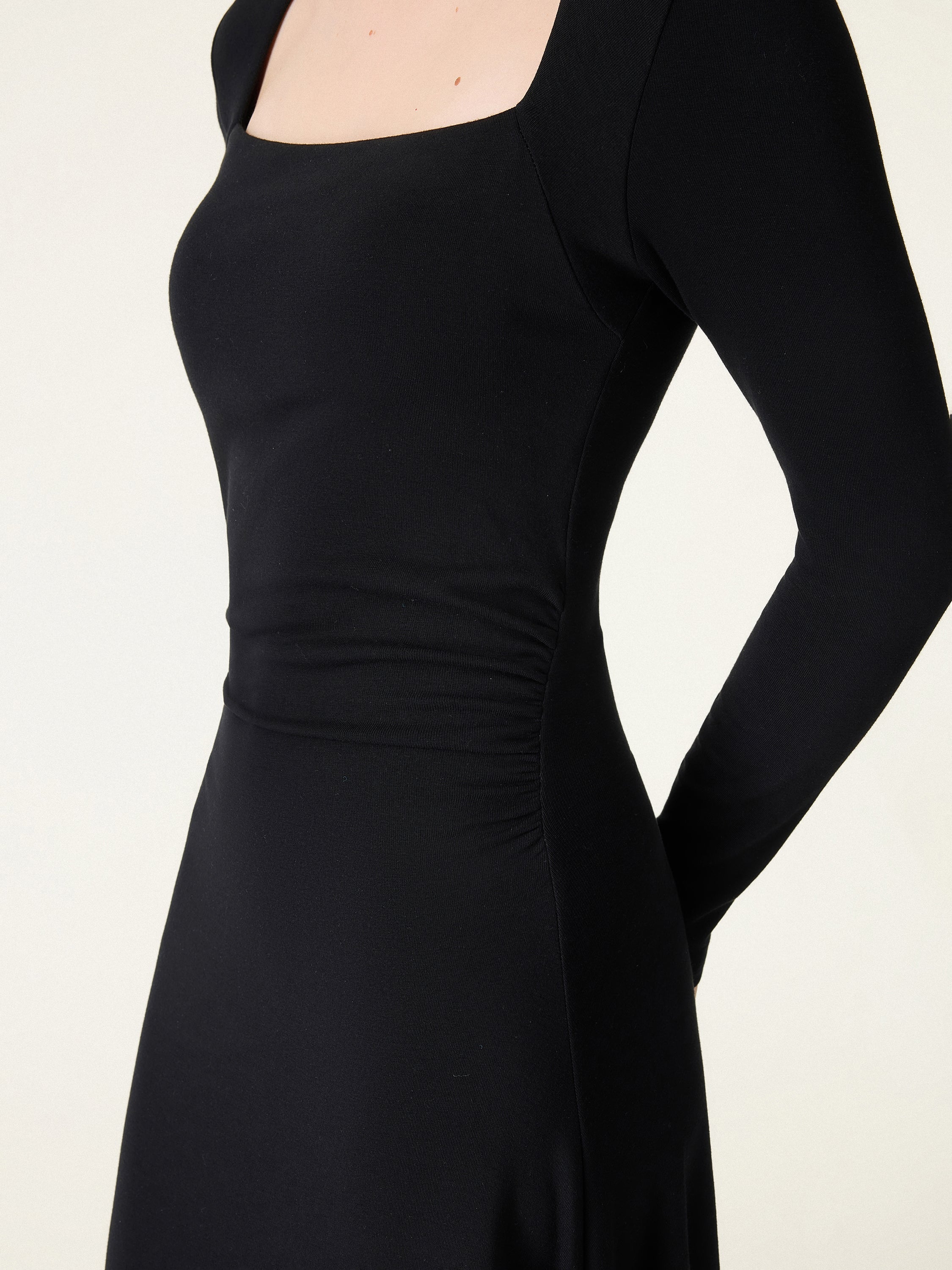 ProWarm Angular Square Neck Fit-and-Flare Midi Brami Dress