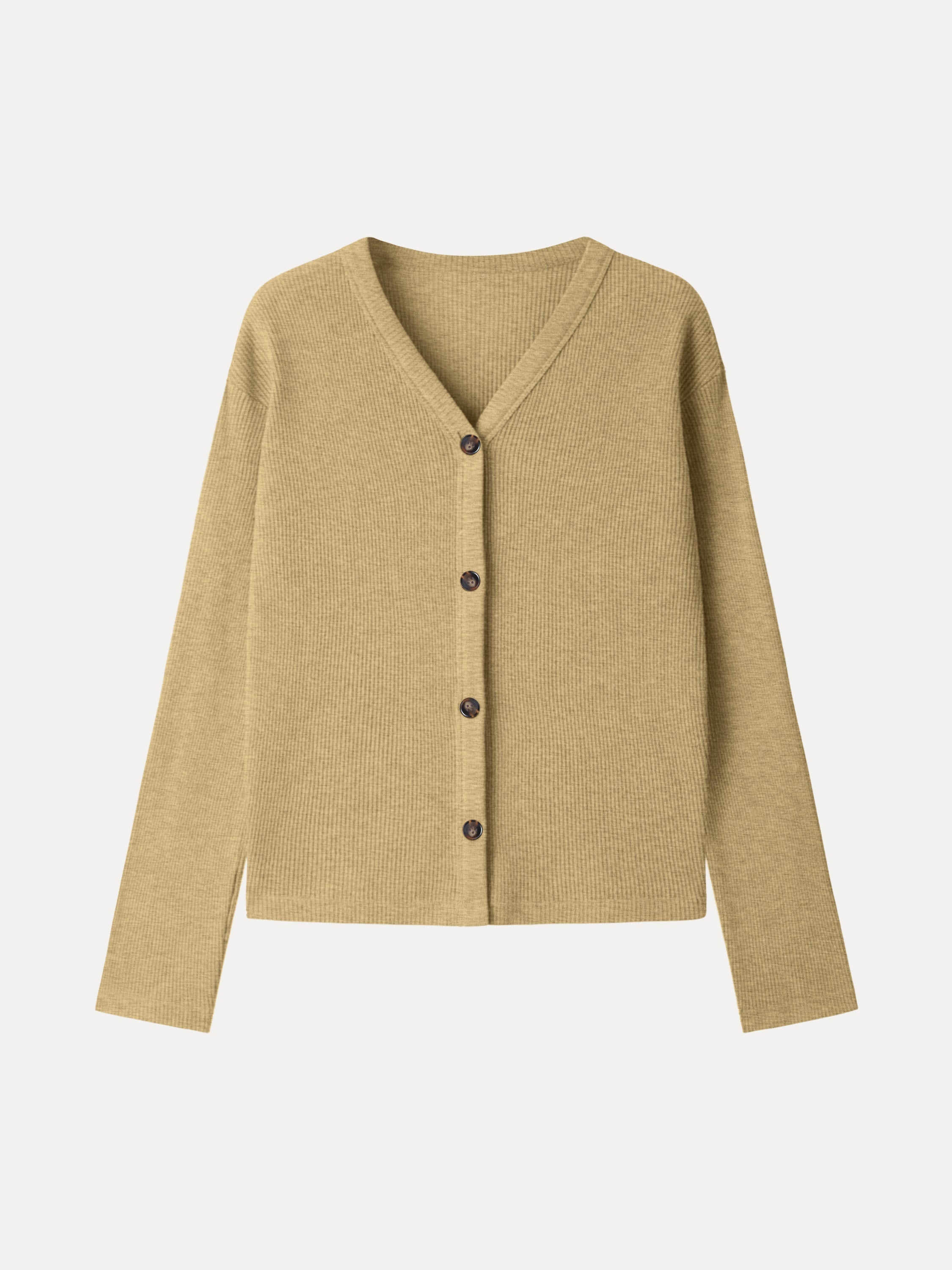 Cozy Rib V-Neck Button-Fronted Cardigan