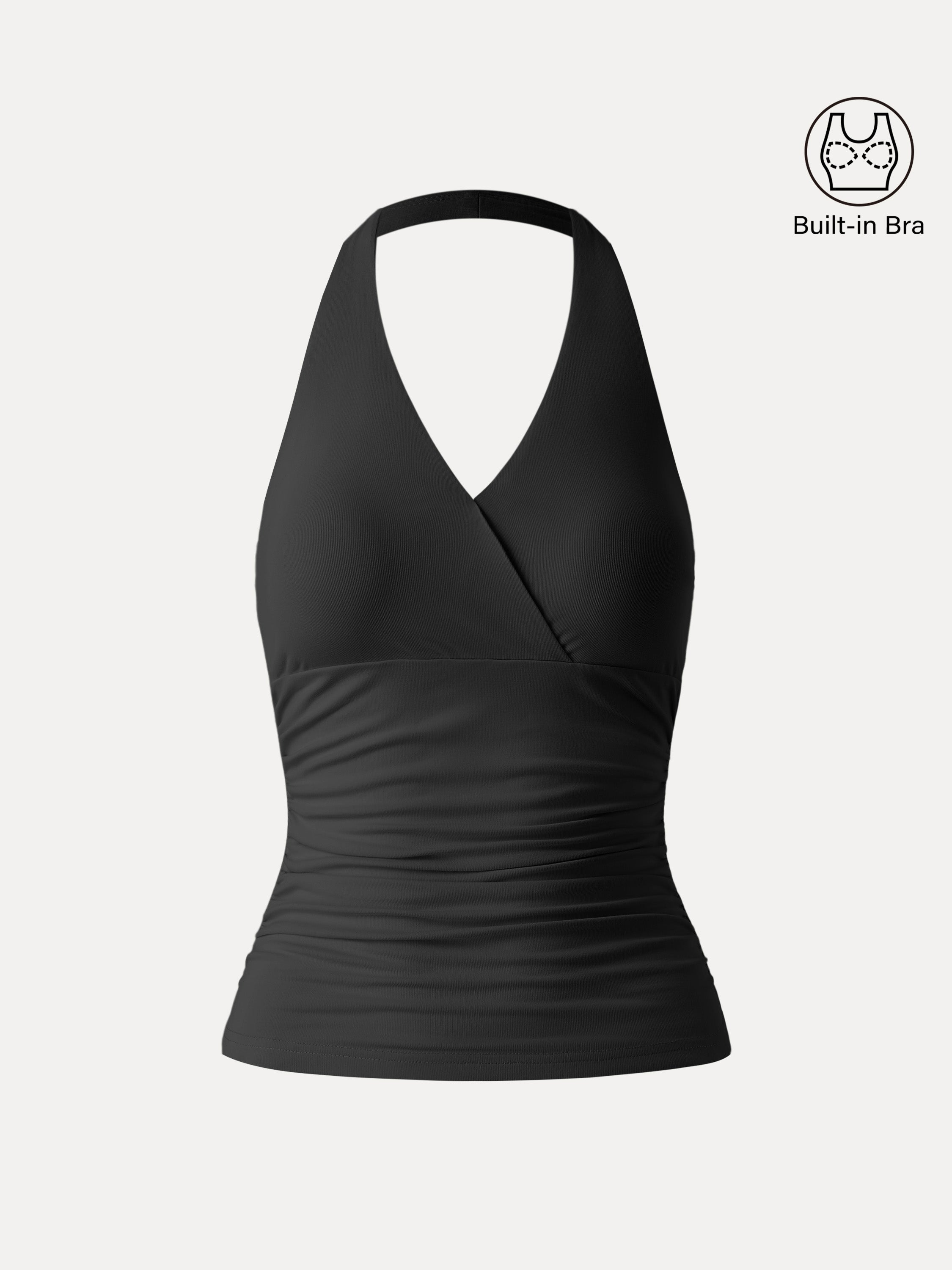 Halter Neck Side Gathered New Airy Brami Tank
