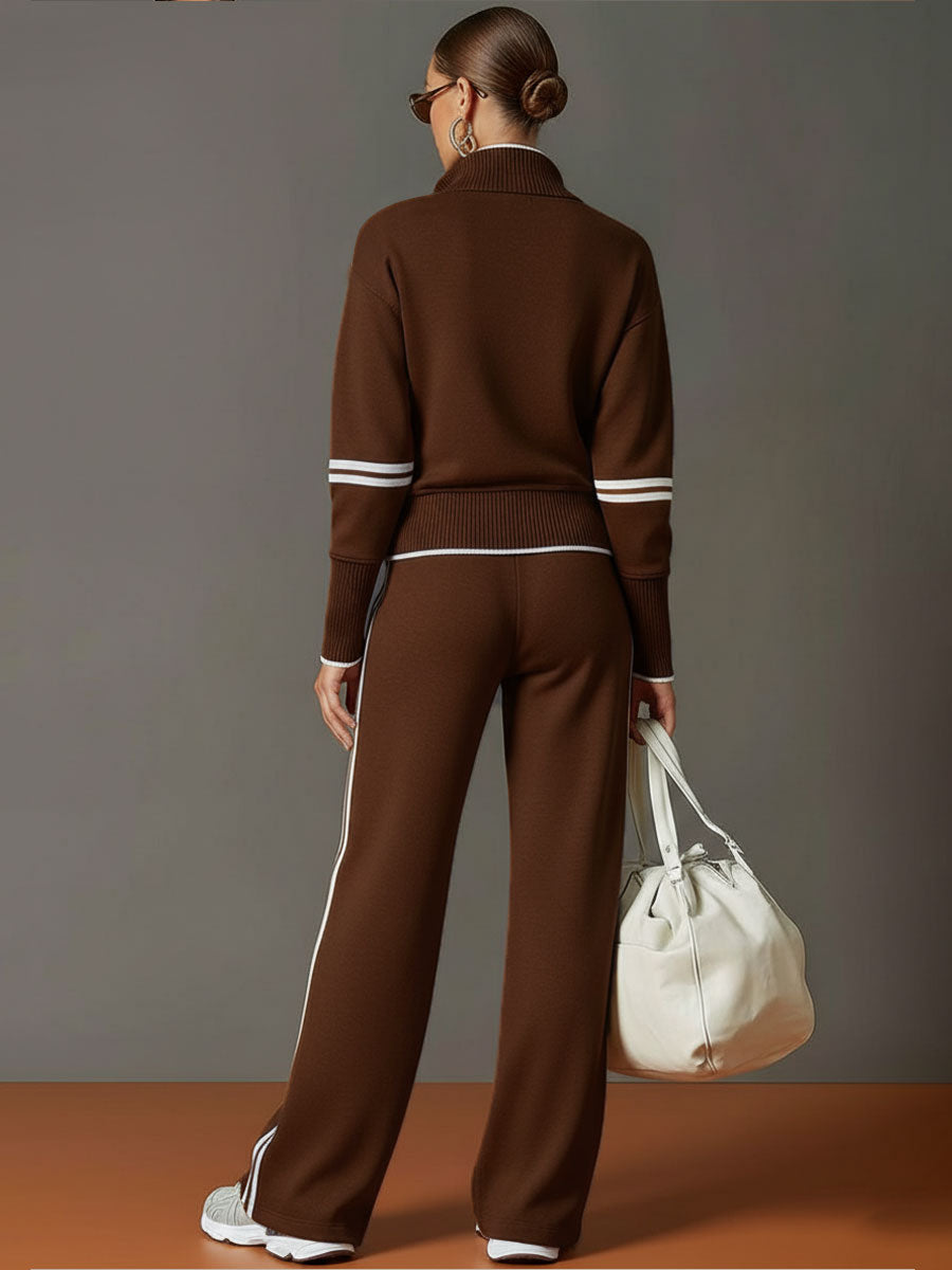 Katie – 2 Piece Track Suit with wide leg bottoms.
