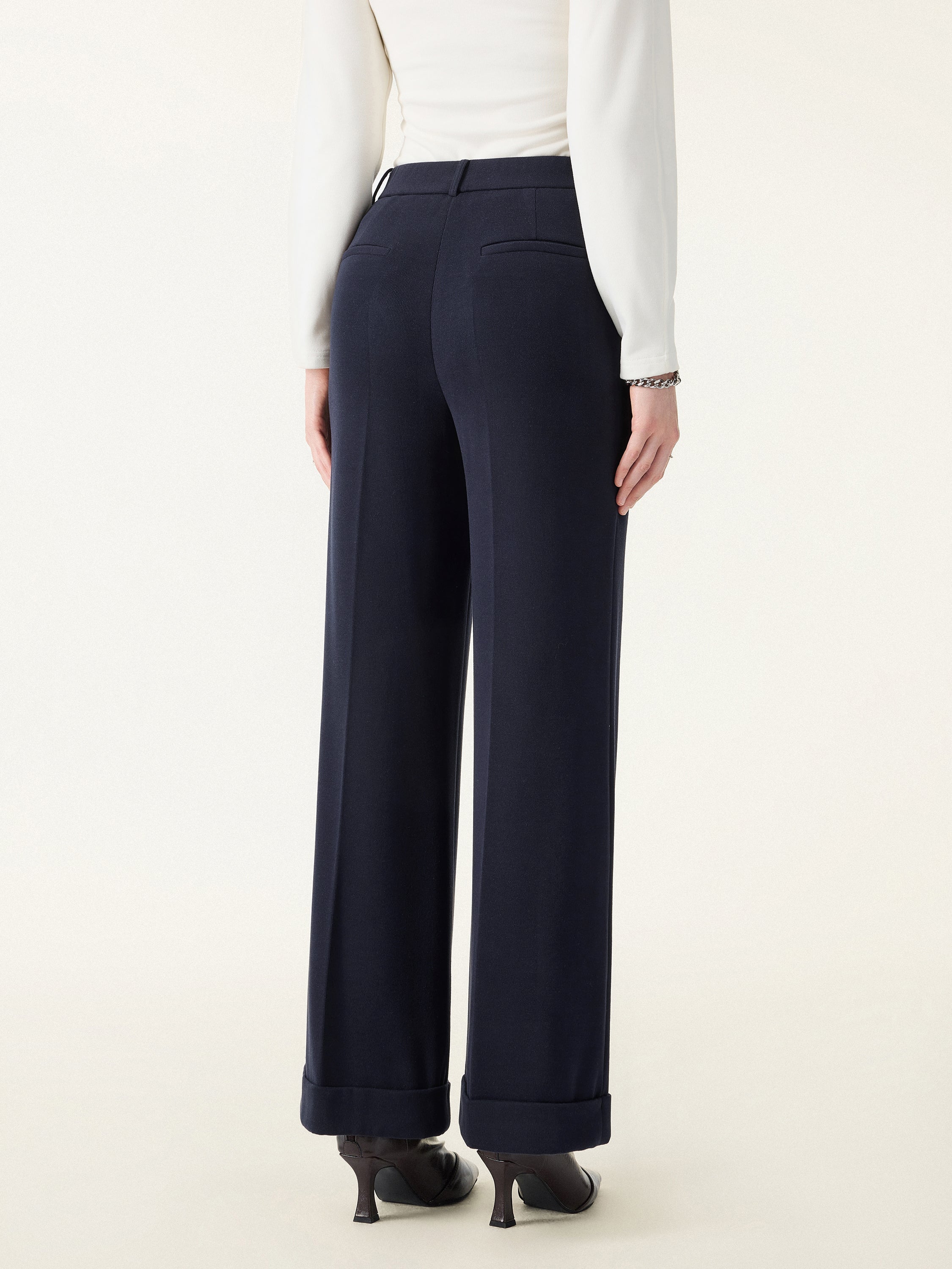 Cozy Warm High Rise Kickout Pull-on Pants with Pockets