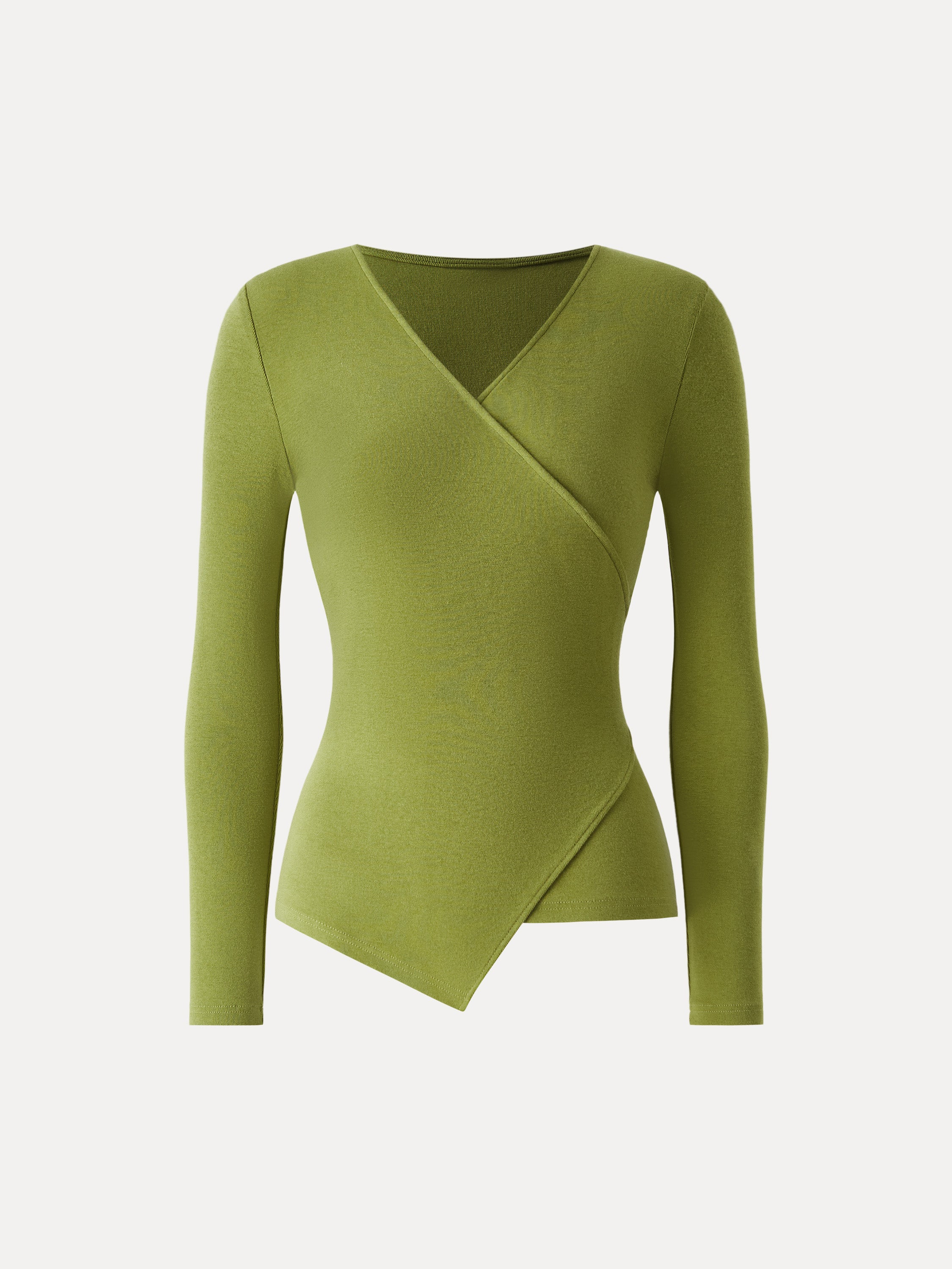 Surplice Skimming Long Sleeve Top