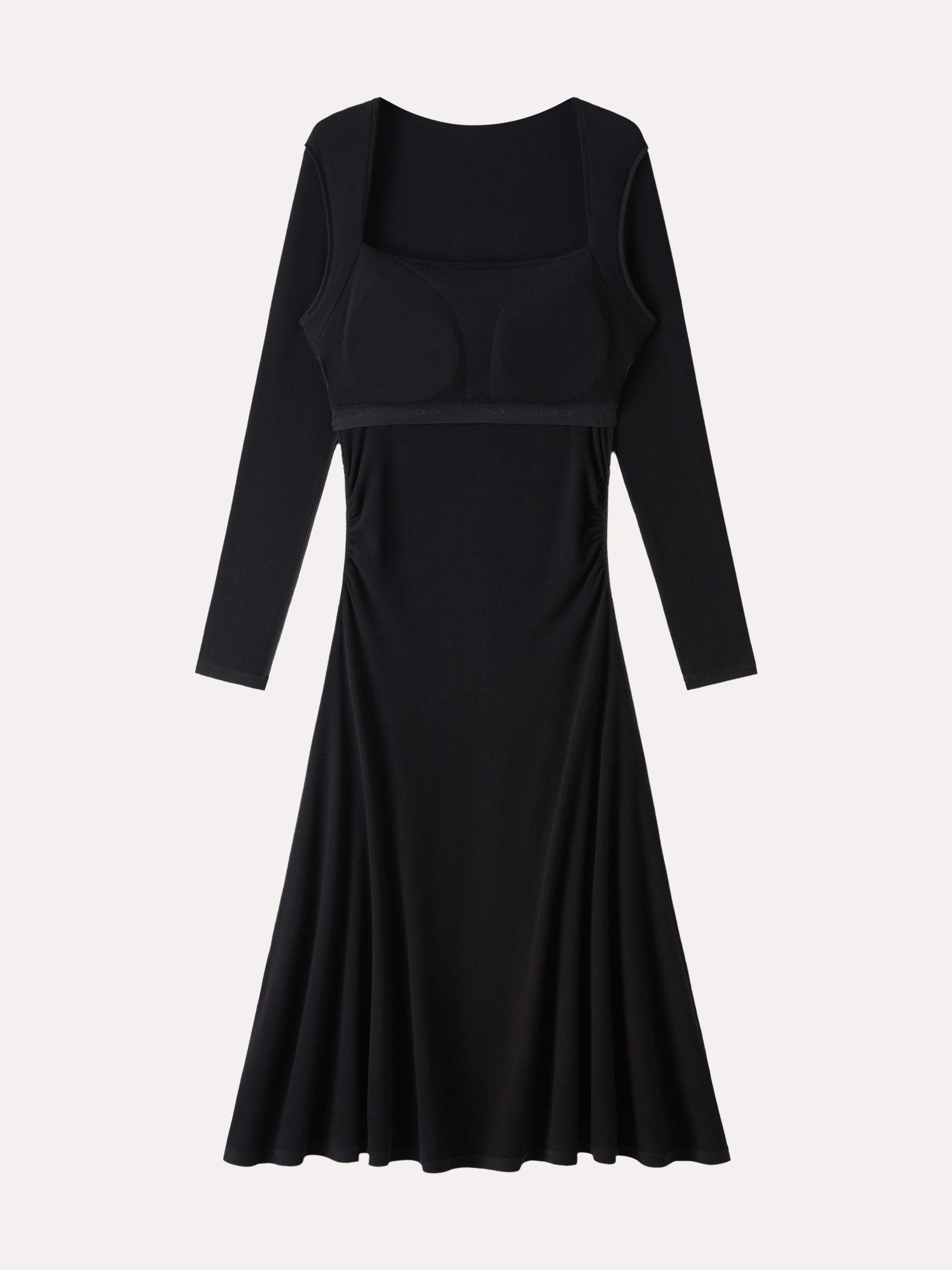 ProWarm Angular Square Neck Fit-and-Flare Midi Brami Dress