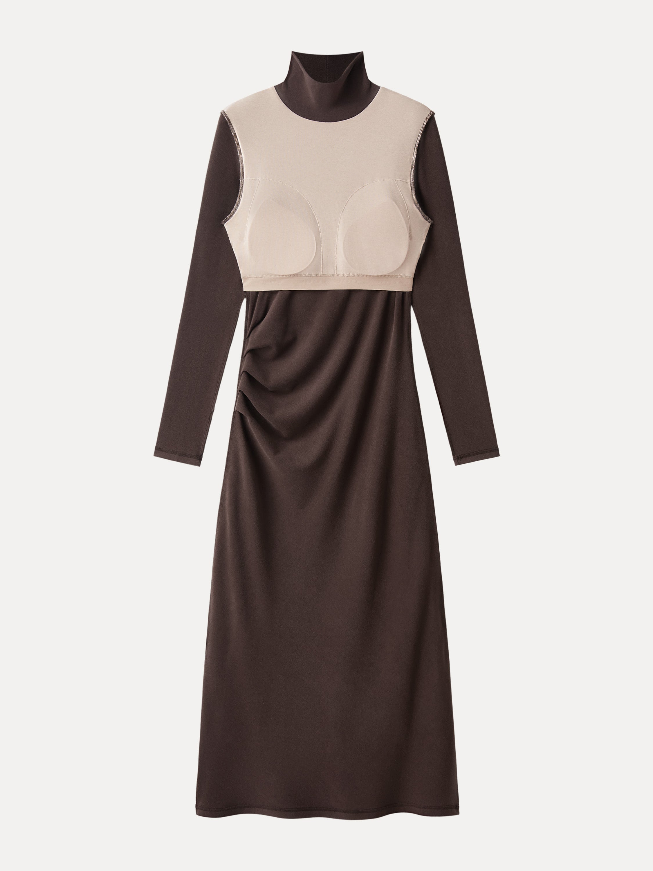 ProWarm Turtleneck Tucked Midi Brami Dress