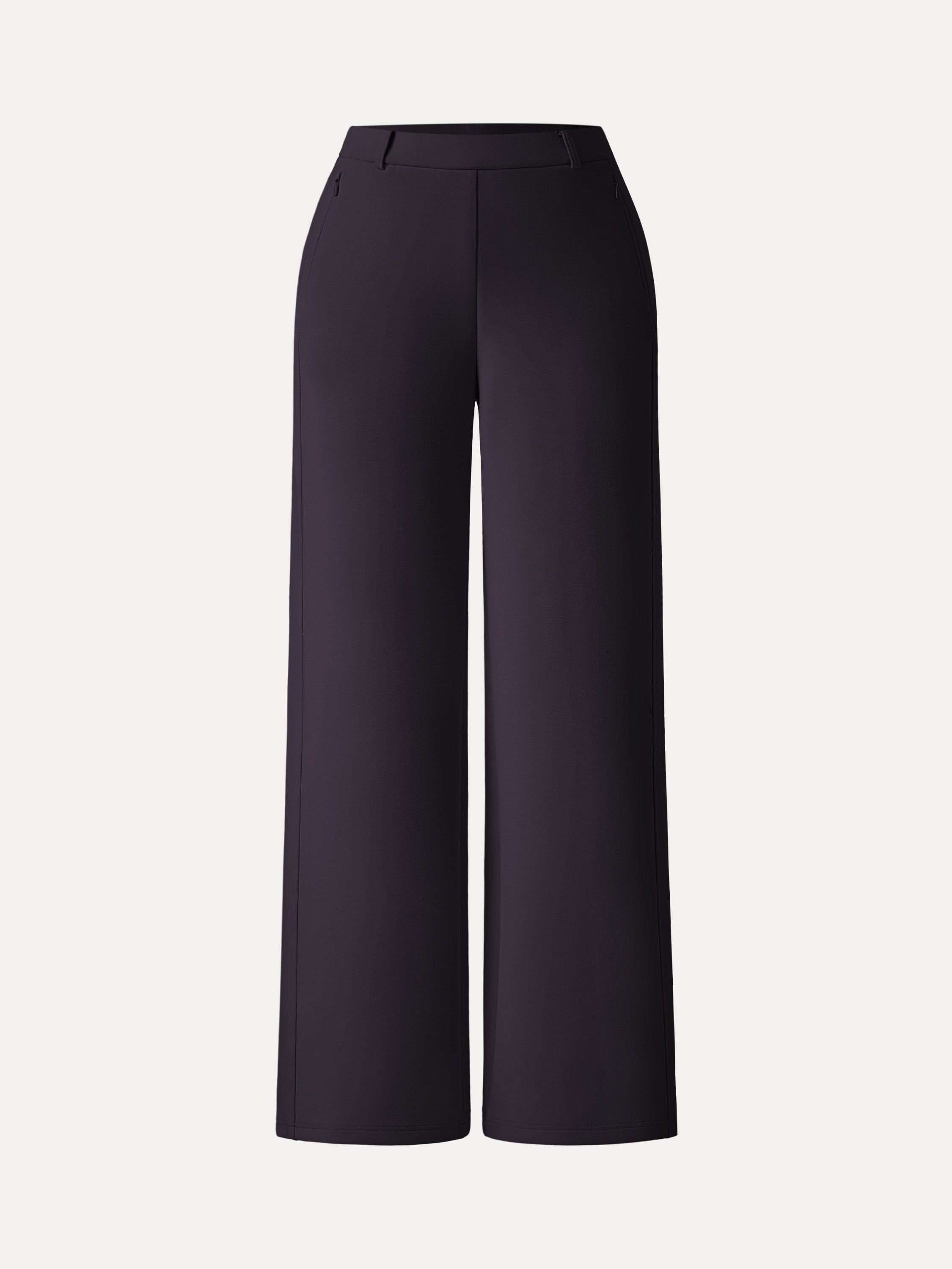 Stretch Cotton Blend Slimming High Rise Wide Leg Pants
