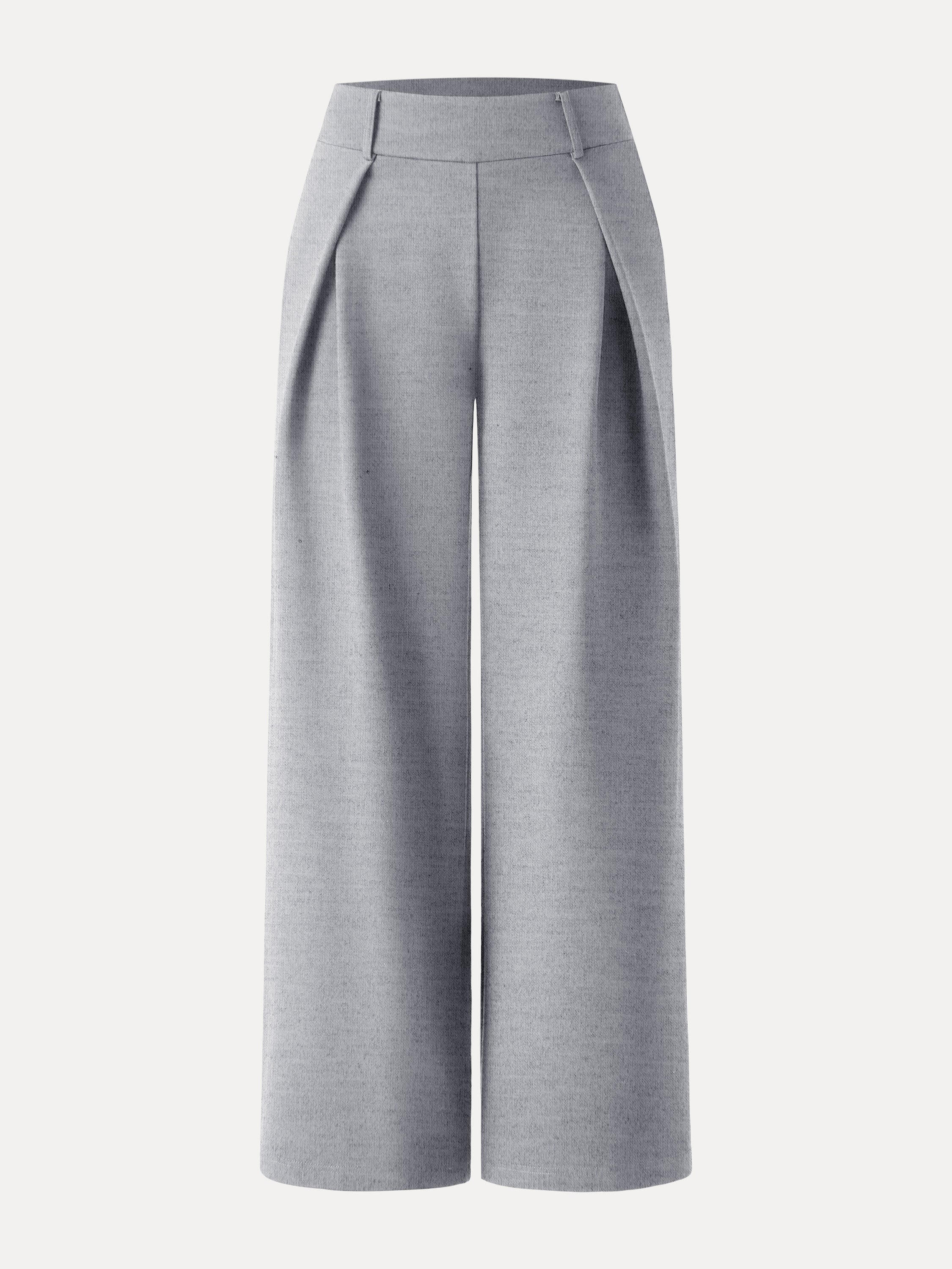 Wrinkle-Resistant Stretchy High Rise Wide Leg Pants with Pockets