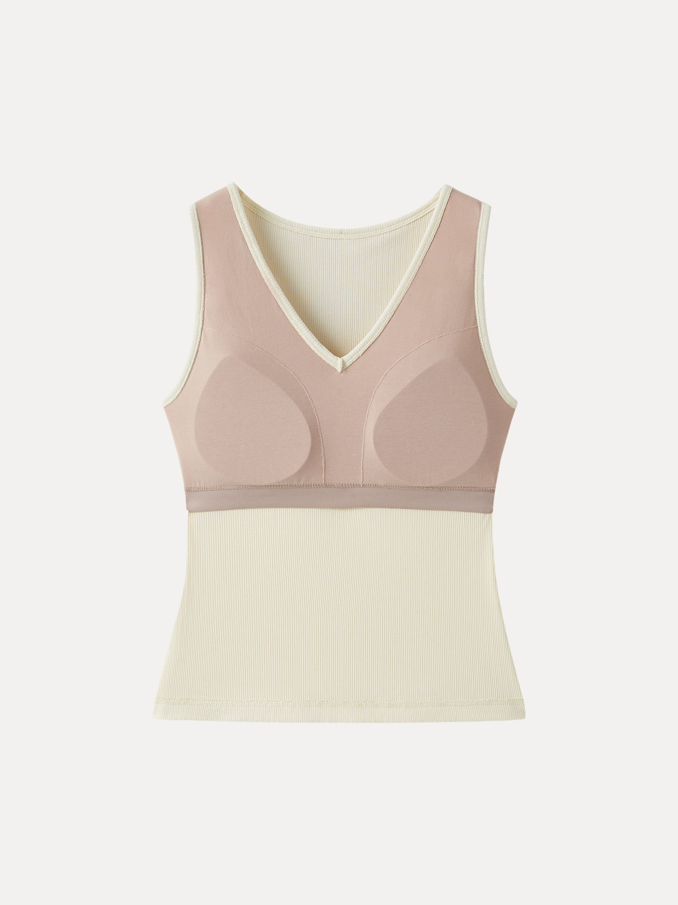 Stretch Cotton Pointelle V-neck Sleeveless Brami Tank