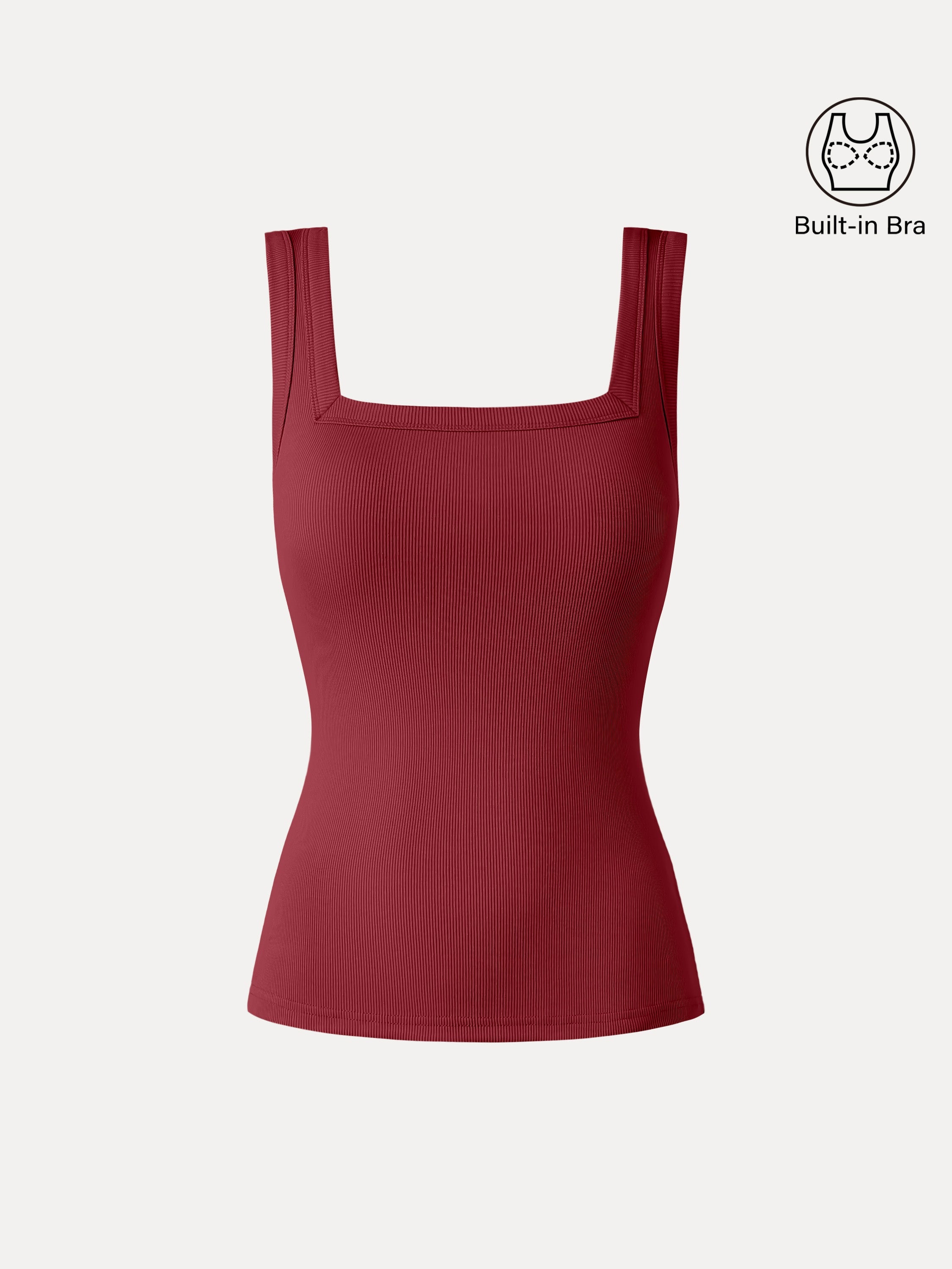 Slinky Square Open-Back Brami Tank Top