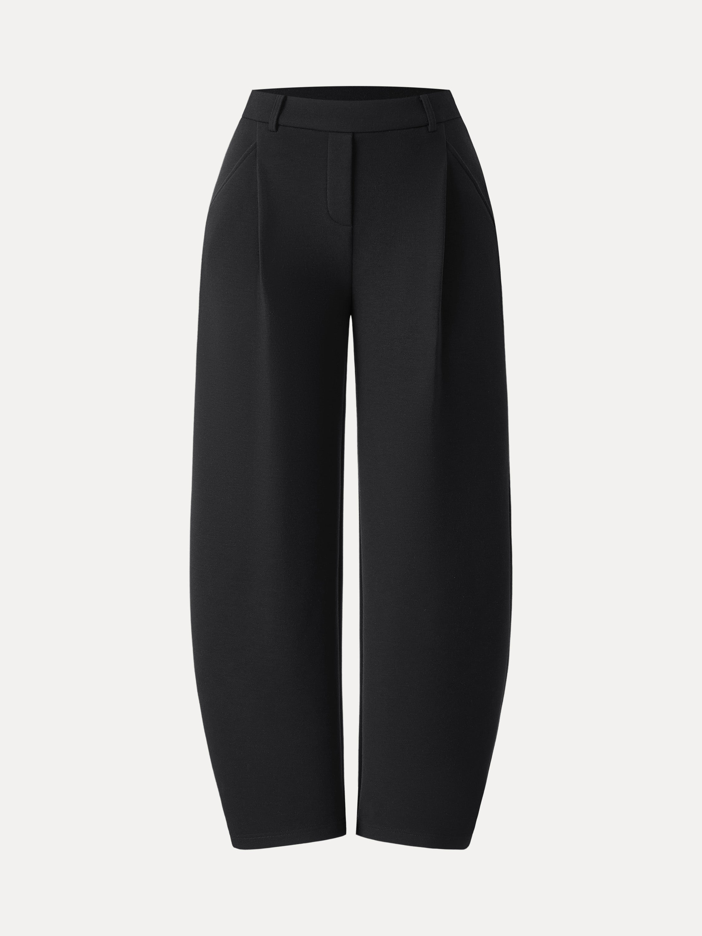 Cozy Knit Mid Rise Barrel Leg Pull-on Pants