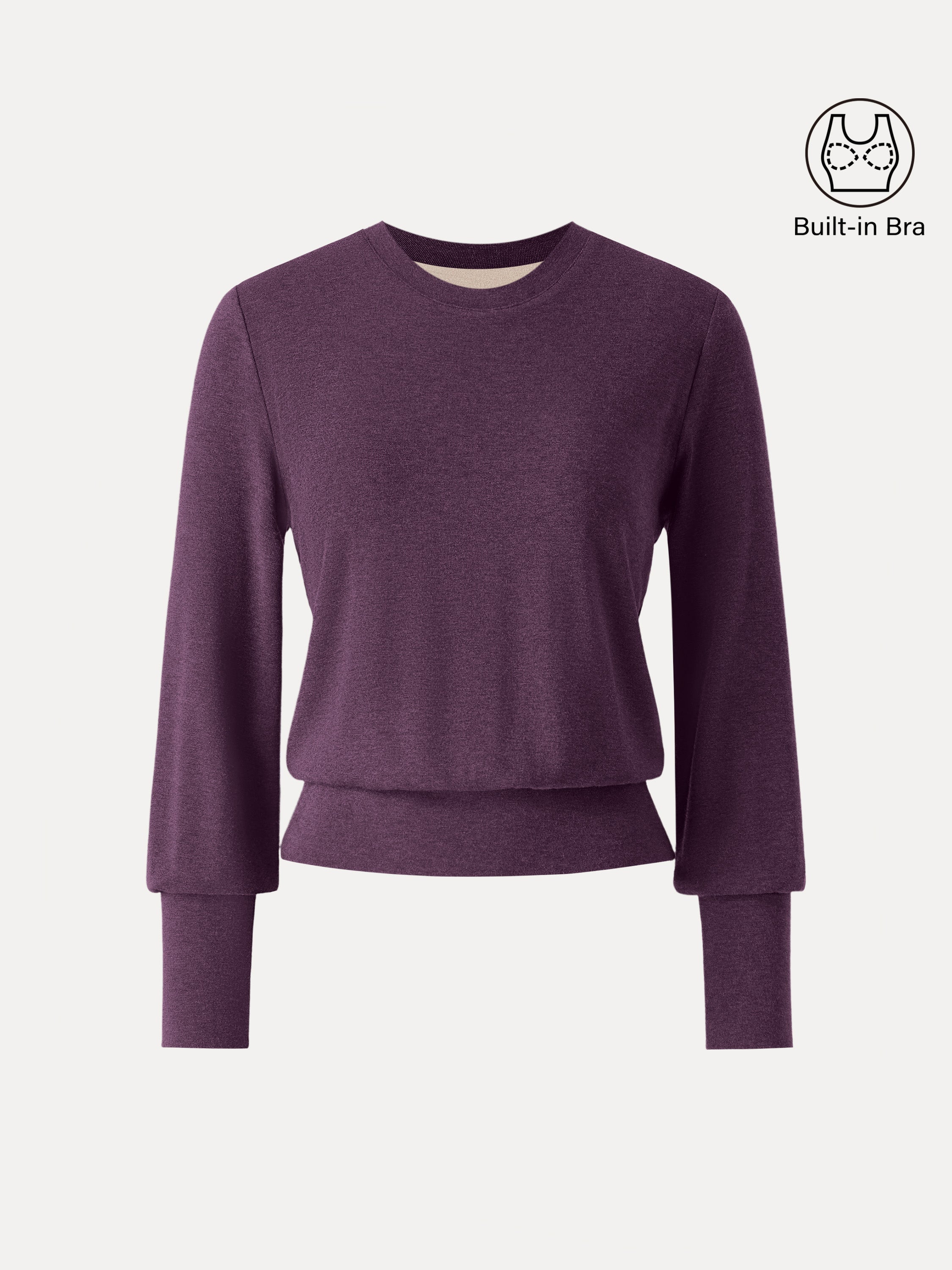 Elevated Crewneck Brushed Brami with Banded Hem