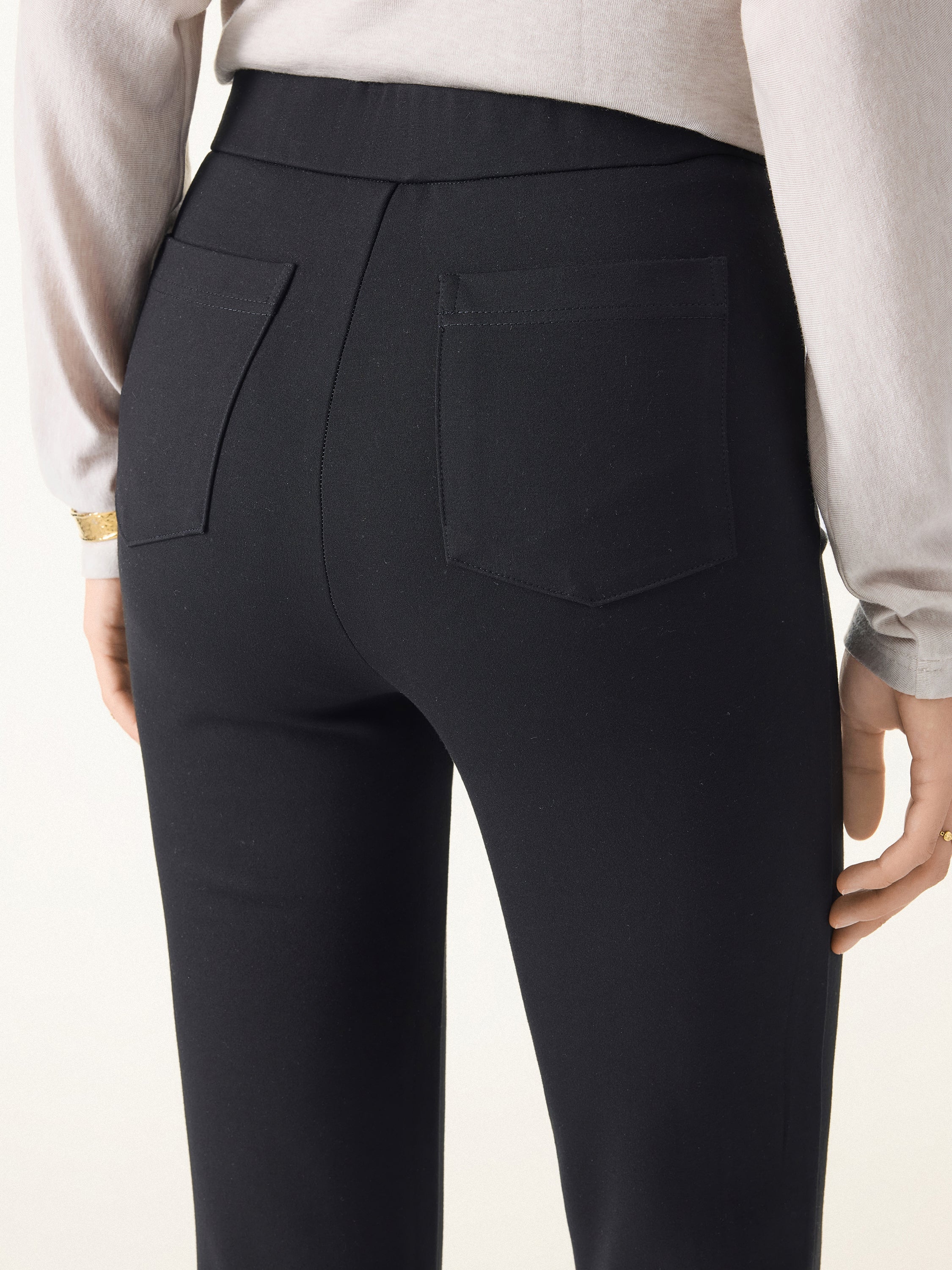 Slimming Ponte High Rise Pull-on Flared Pants