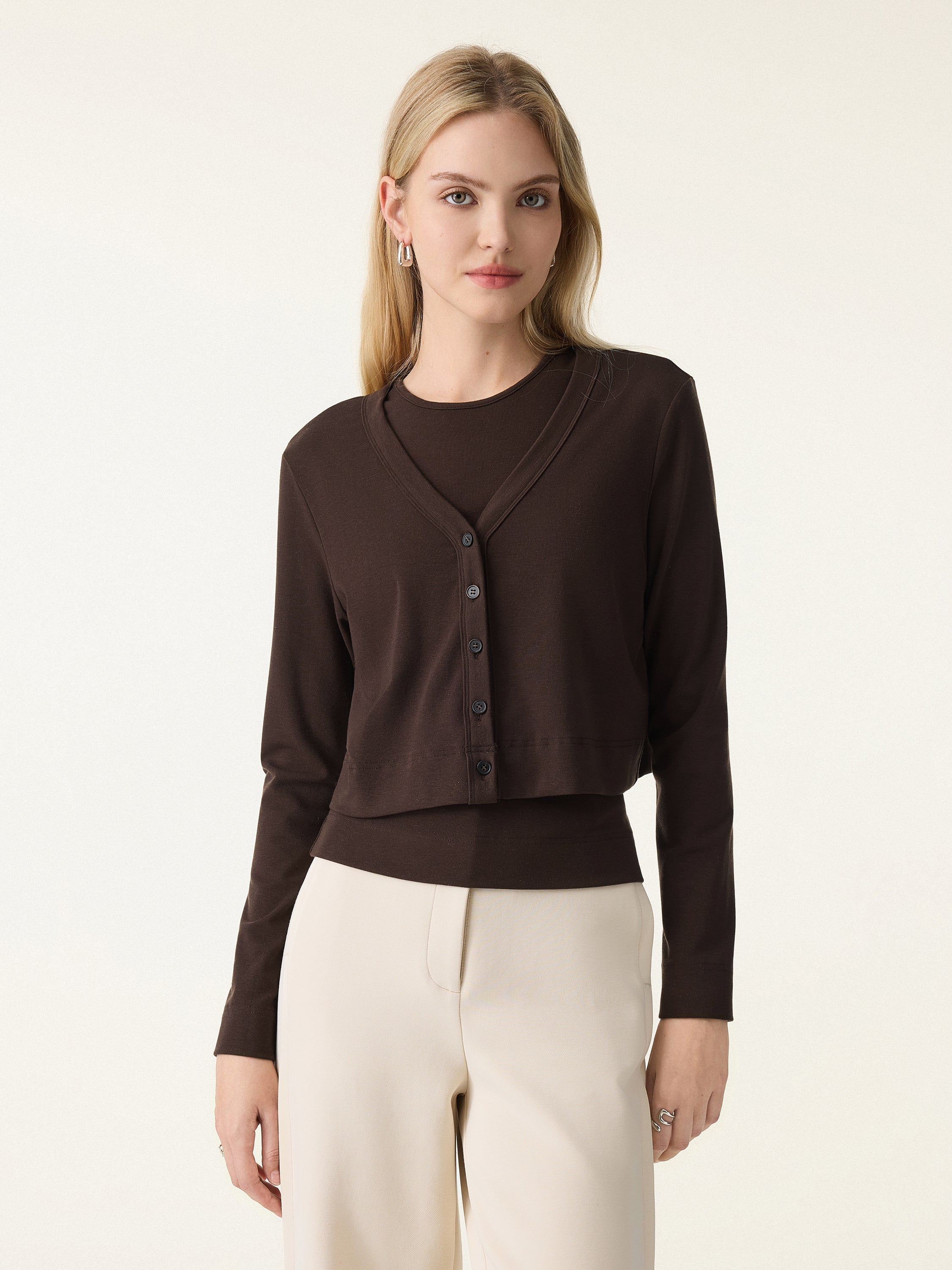 Non-Itch Lyocell Wool Relaxed Cardigan