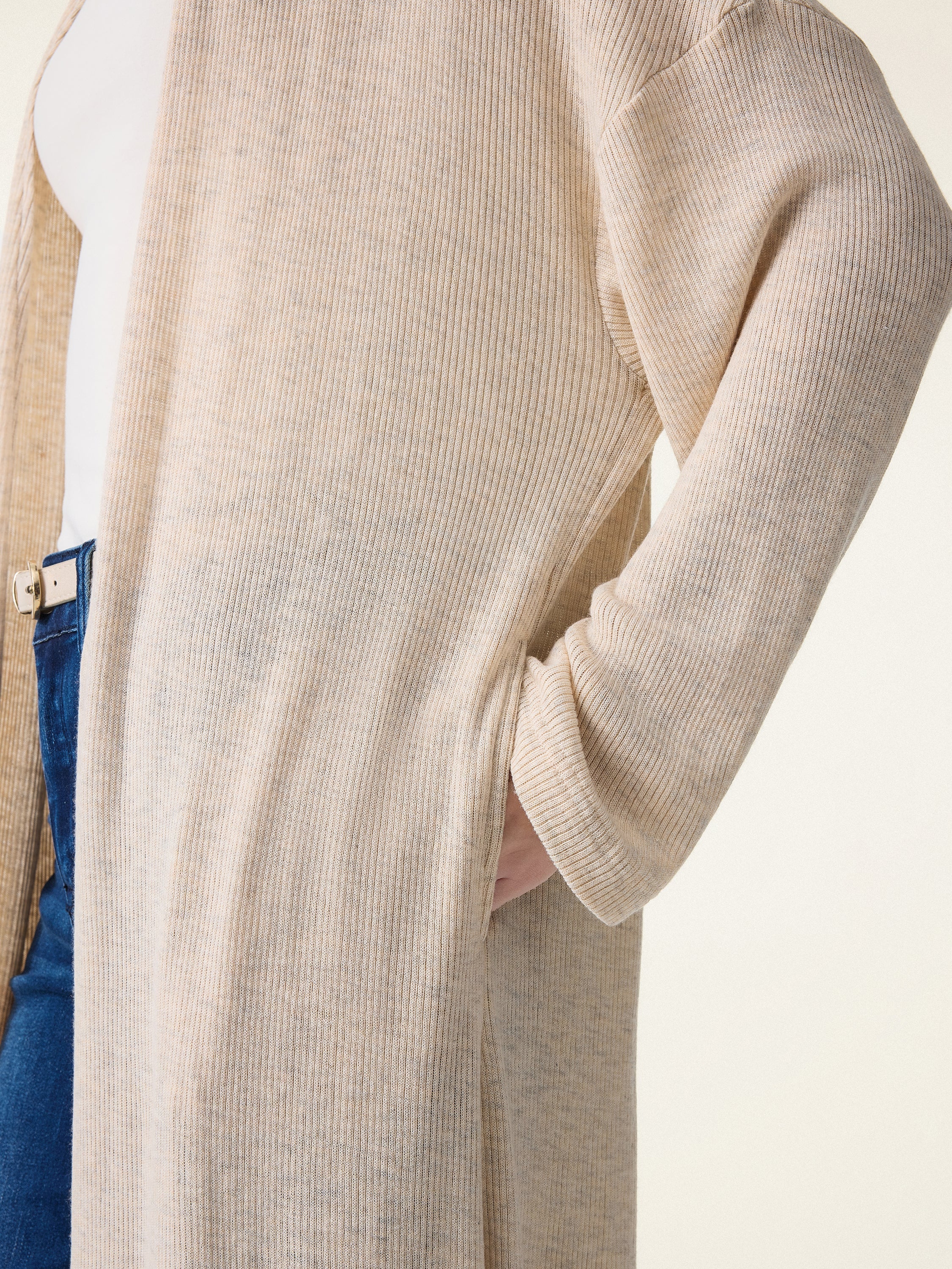 Soft Drape Open Front Cardigan with Pockets