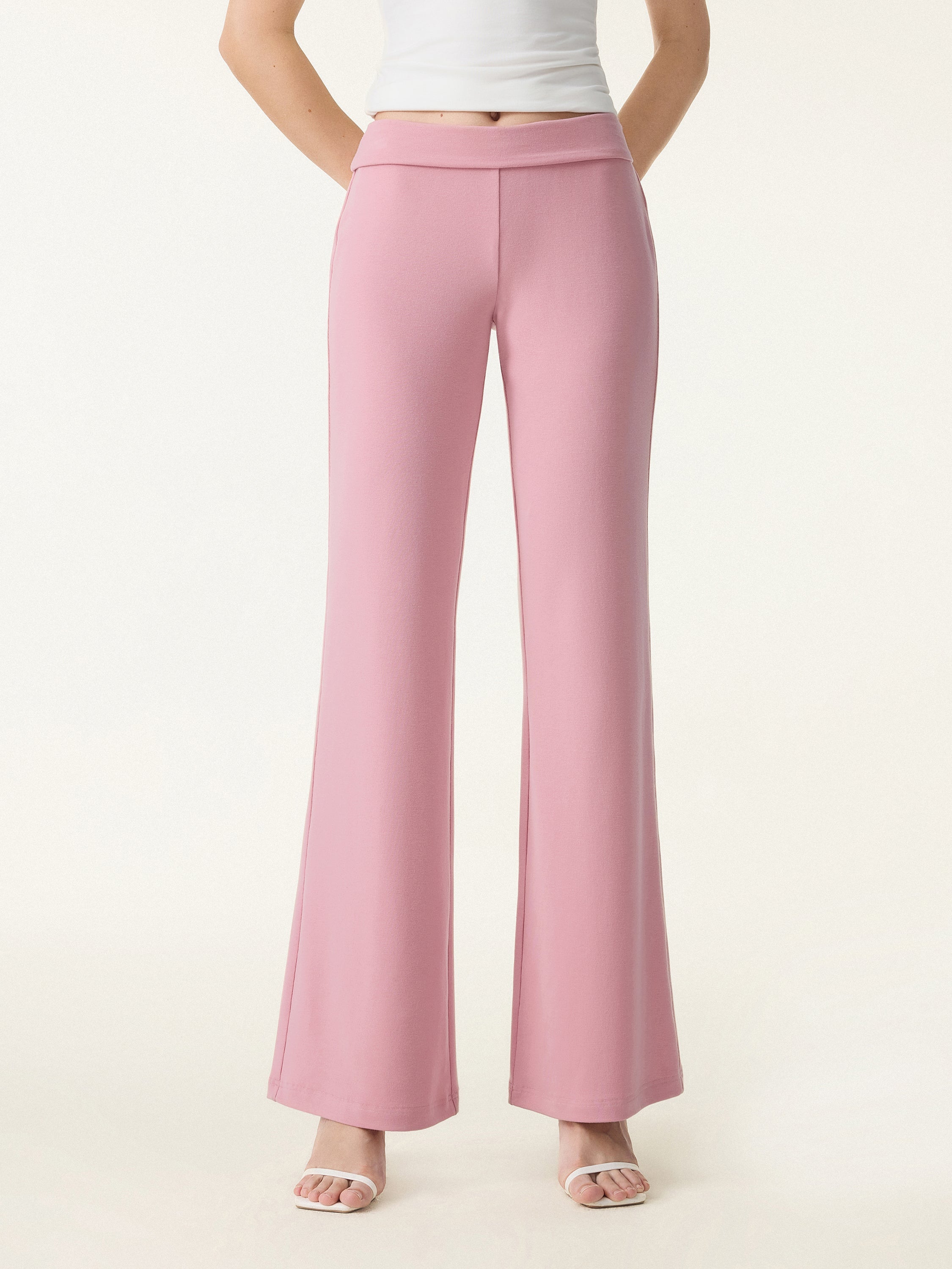 Petite Lyocell Wool Low Rise Pull-on Flared Pants