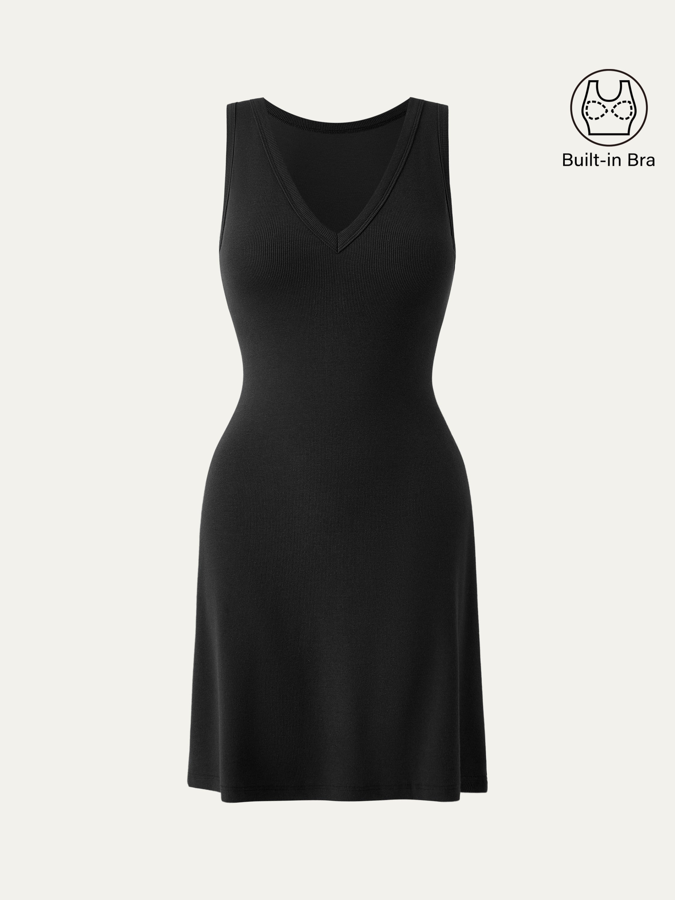Flattering V-neck A-line New Airy Brami Tank Dress