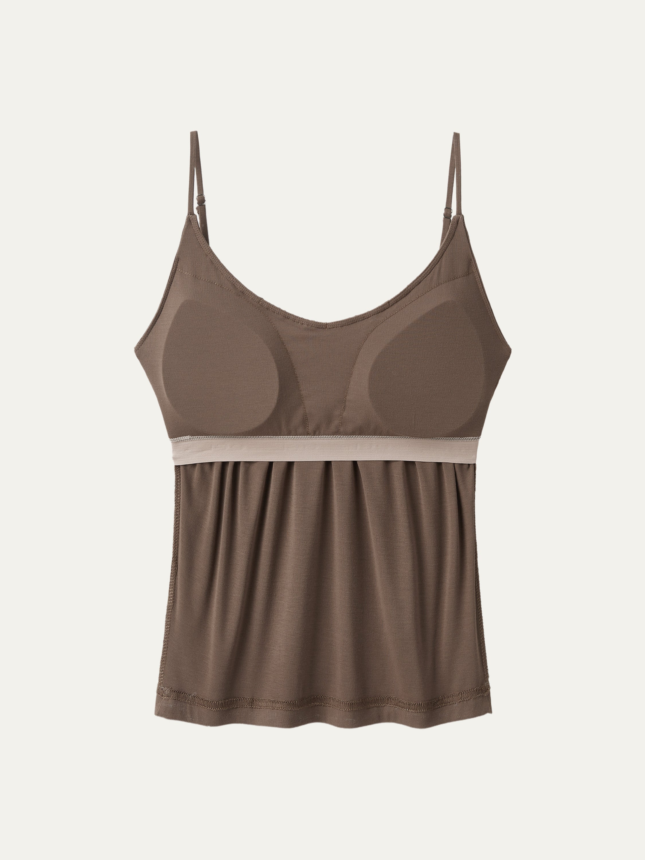 Scoop Neck Gathered Spaghetti Brami Top