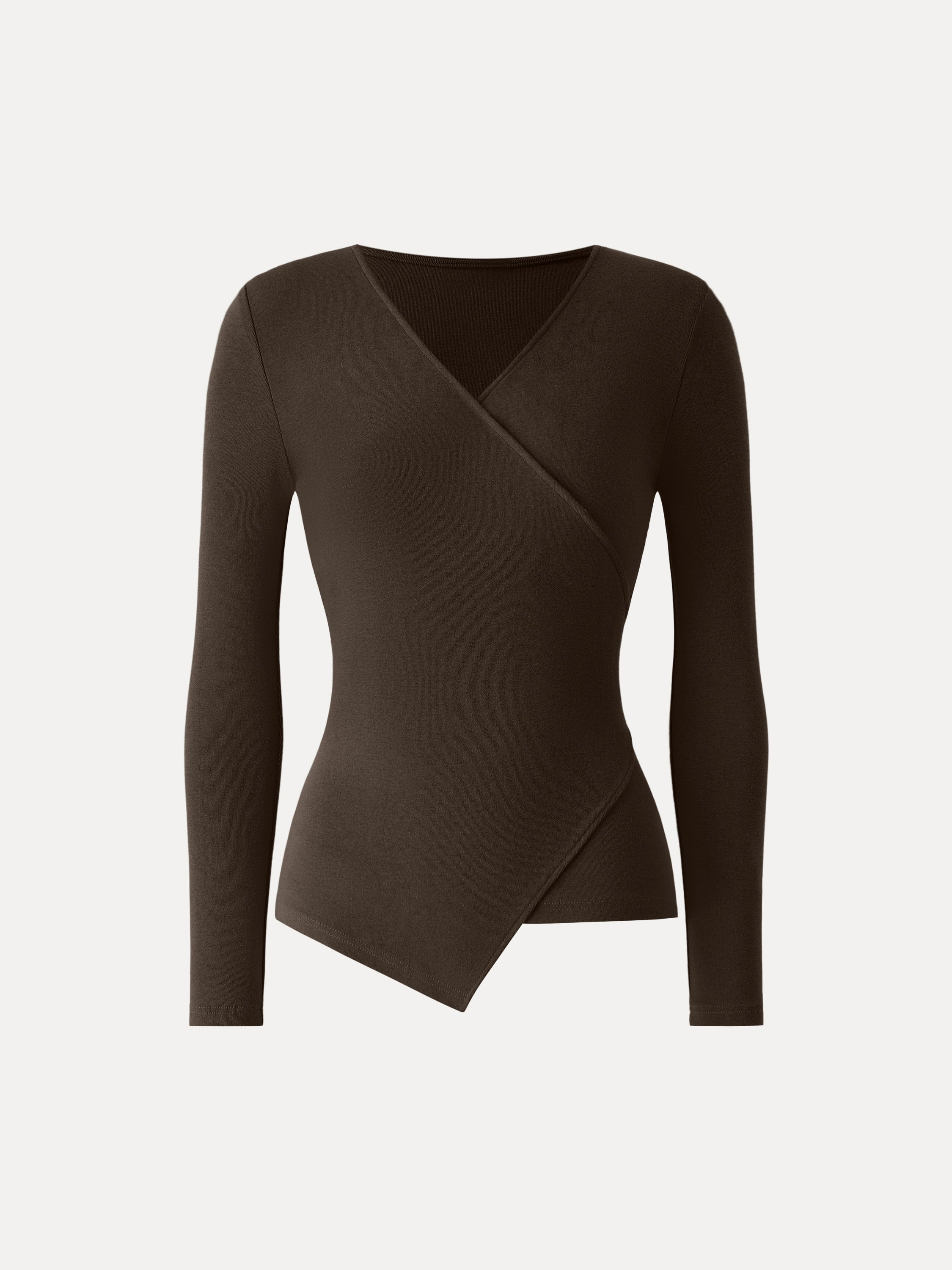 Surplice Skimming Long Sleeve Top