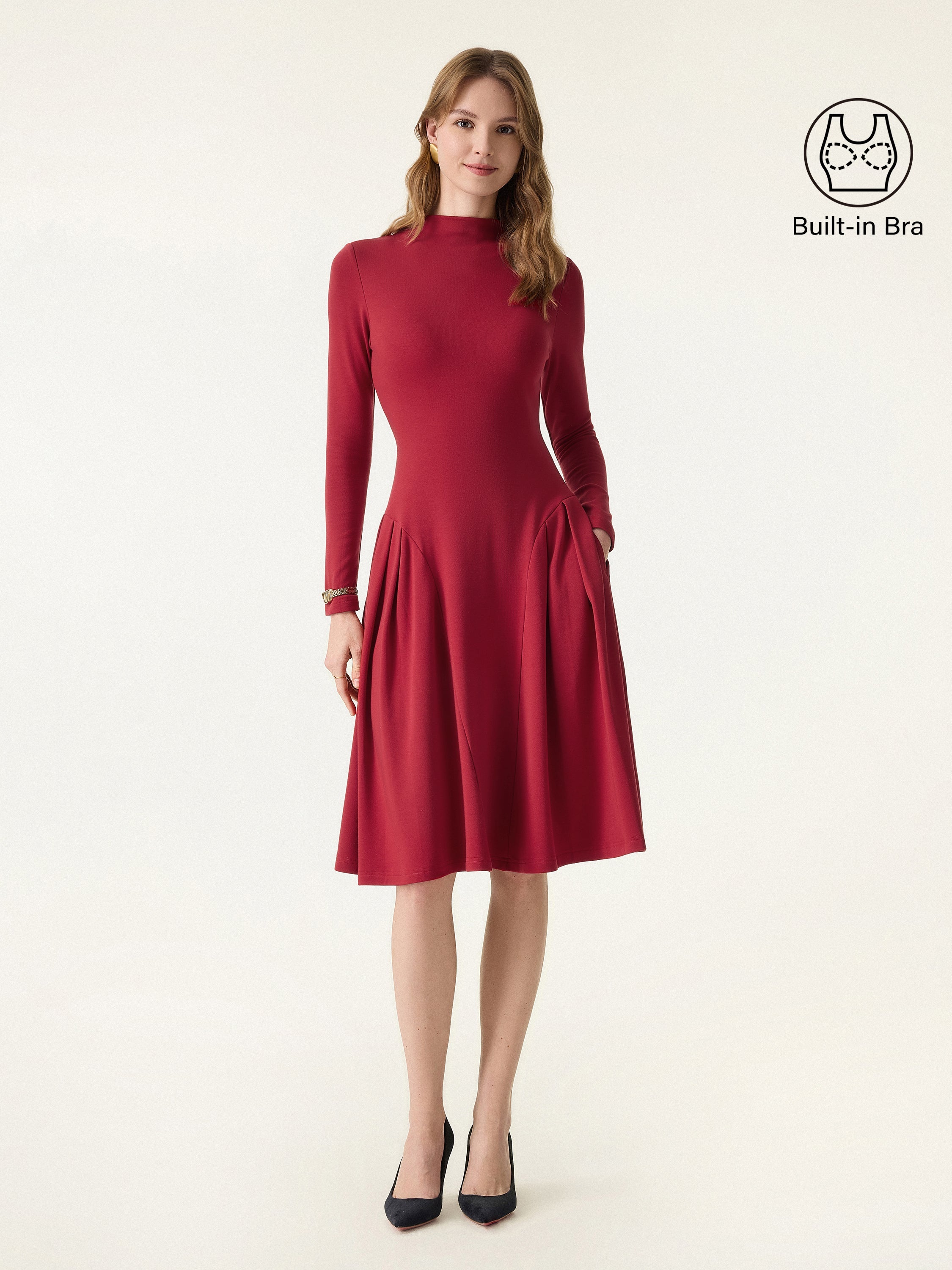 MaxWarm Mockneck Knee Length Brami Dress