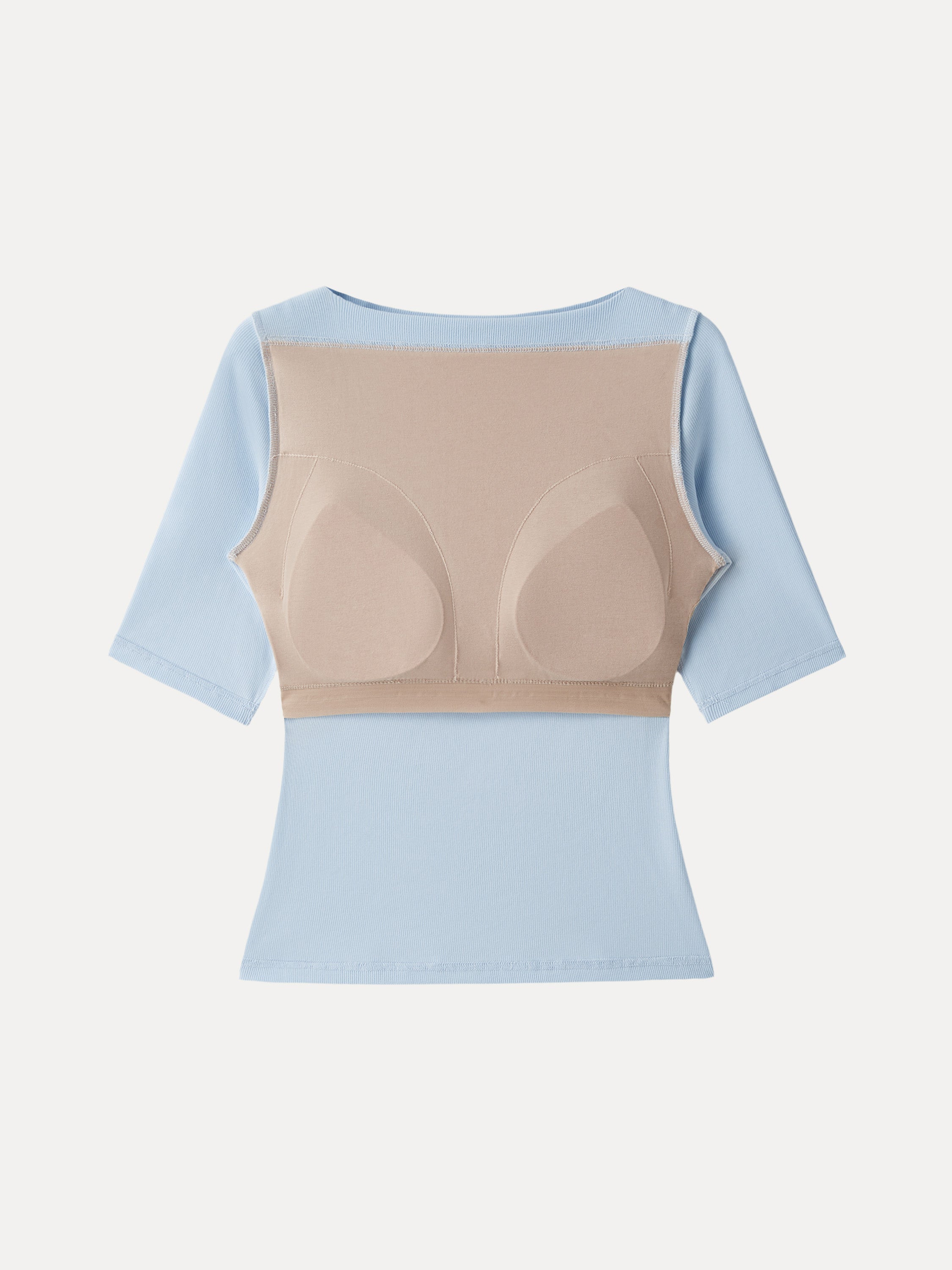 Cotton Viscose Slash Neck 3/4 Sleeves Brami