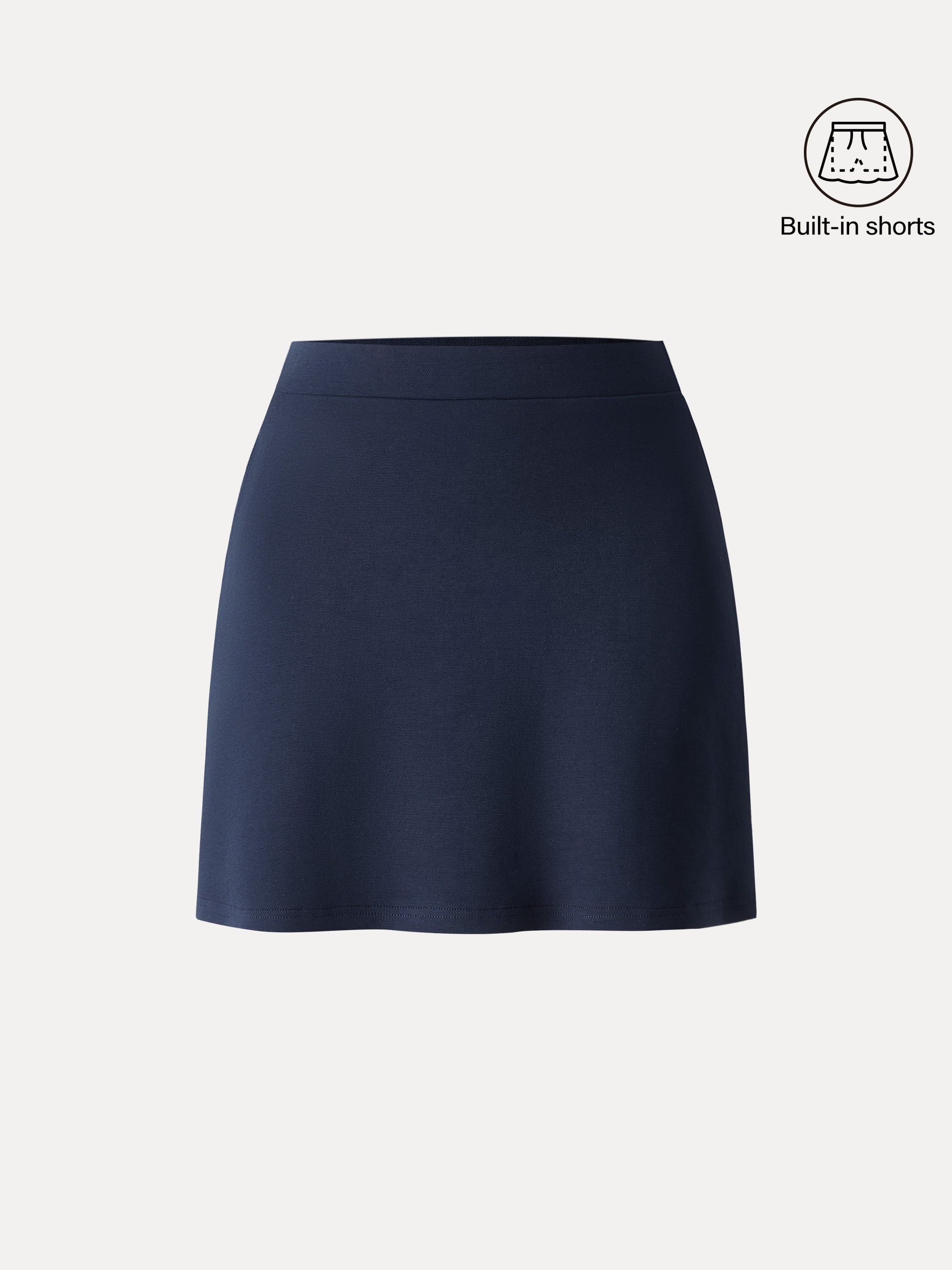 Cotton Blend Mini Pull-on A-Line Skirt with Pockets