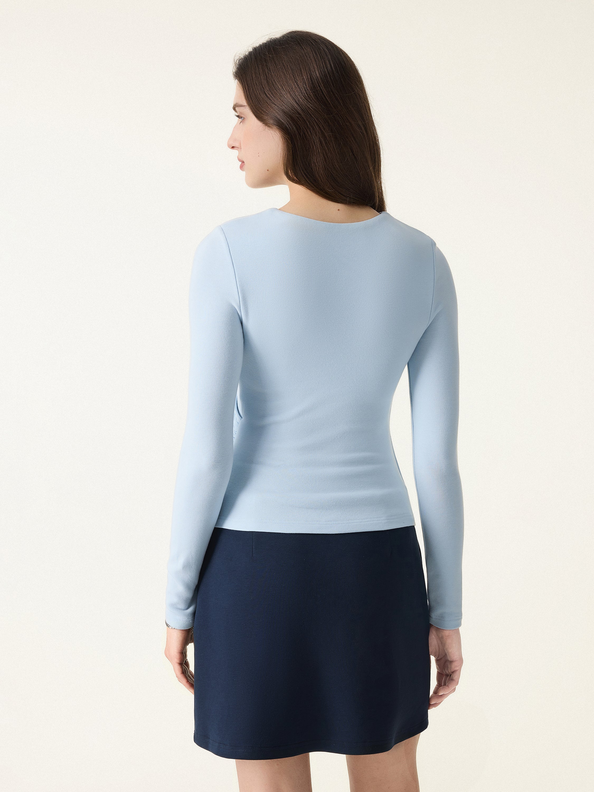 Asymmetrical Angled Hem Long Sleeve Brami